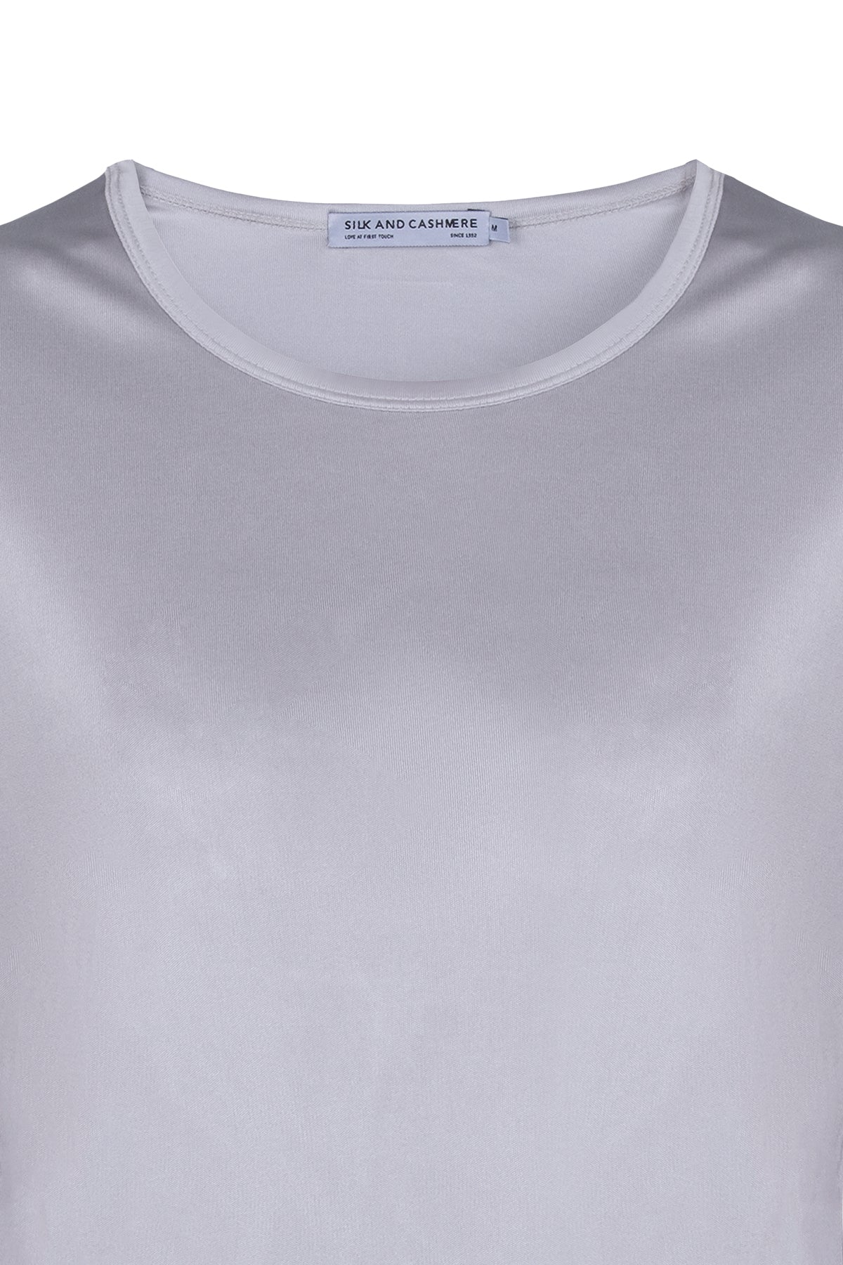 Gri Marina İpekli Yuvarlak Yaka Bluz