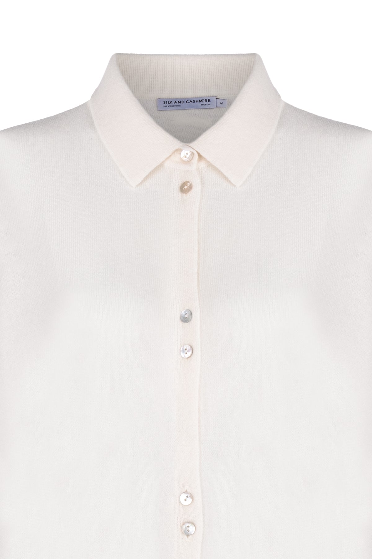 Ekru Agata Saf Kaşmir Triko Gömlek