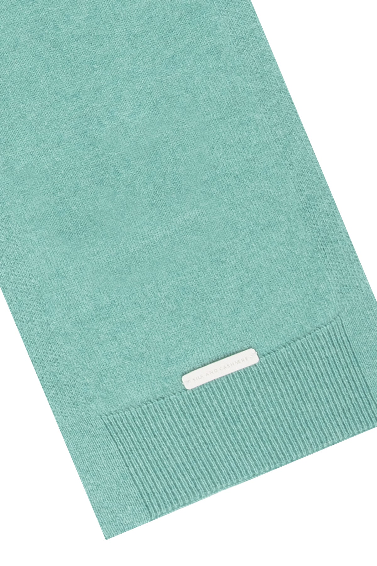 Nil Yeşili Lilly Saf Kaşmir Kazak Atkı