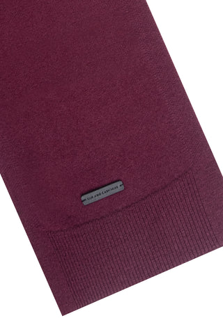 Bordo Lilly Saf Kaşmir Kazak Atkı