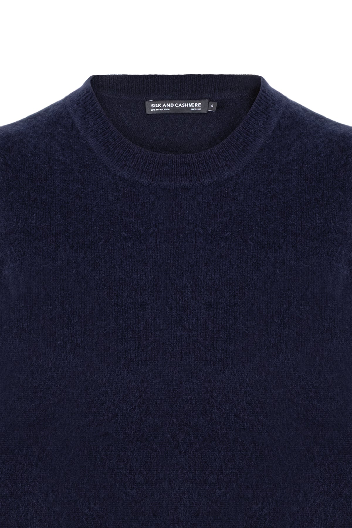 Lacivert Alexia Saf Kaşmir Yuvarlak Yaka Süveter