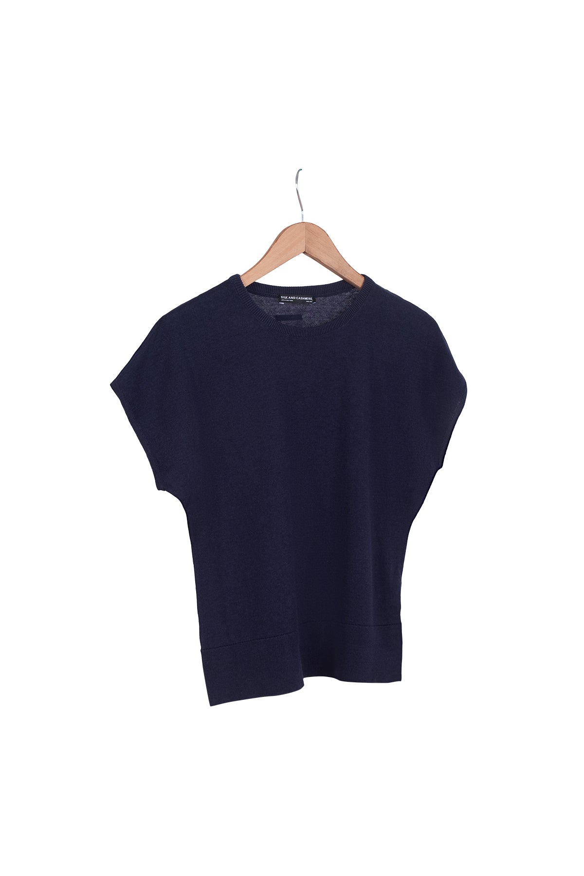 Lacivert Mila Yuvarlak Yaka Kısa Kollu Triko