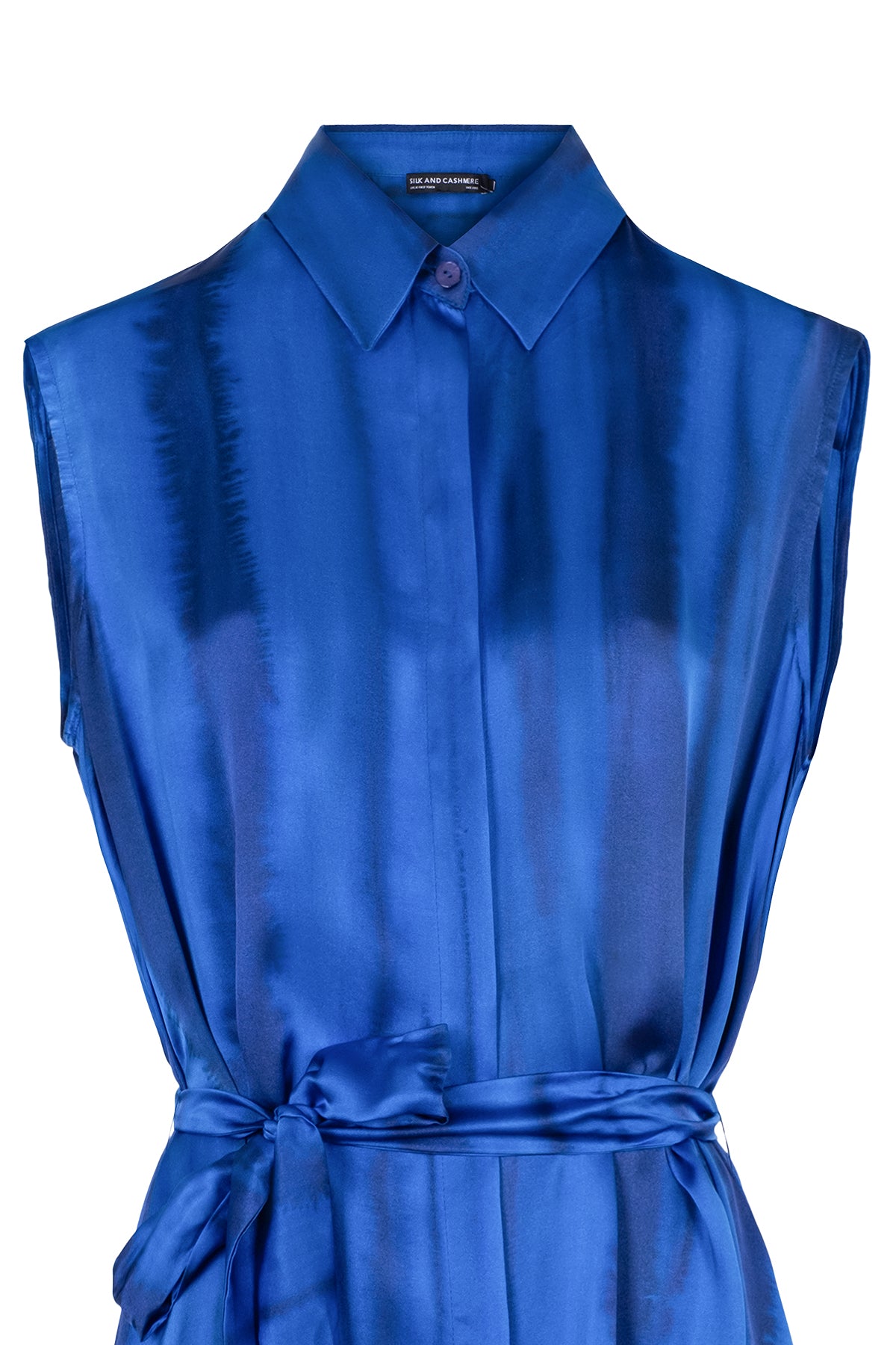 Lacivert Nature İpek Desenli Elbise-Limited Edition