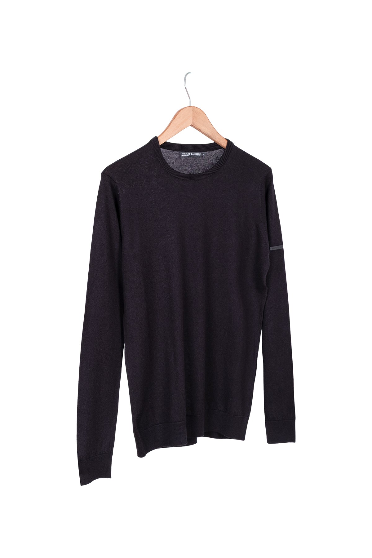 Siyah Paul İpek Kaşmir Yuvarlak Yaka Triko