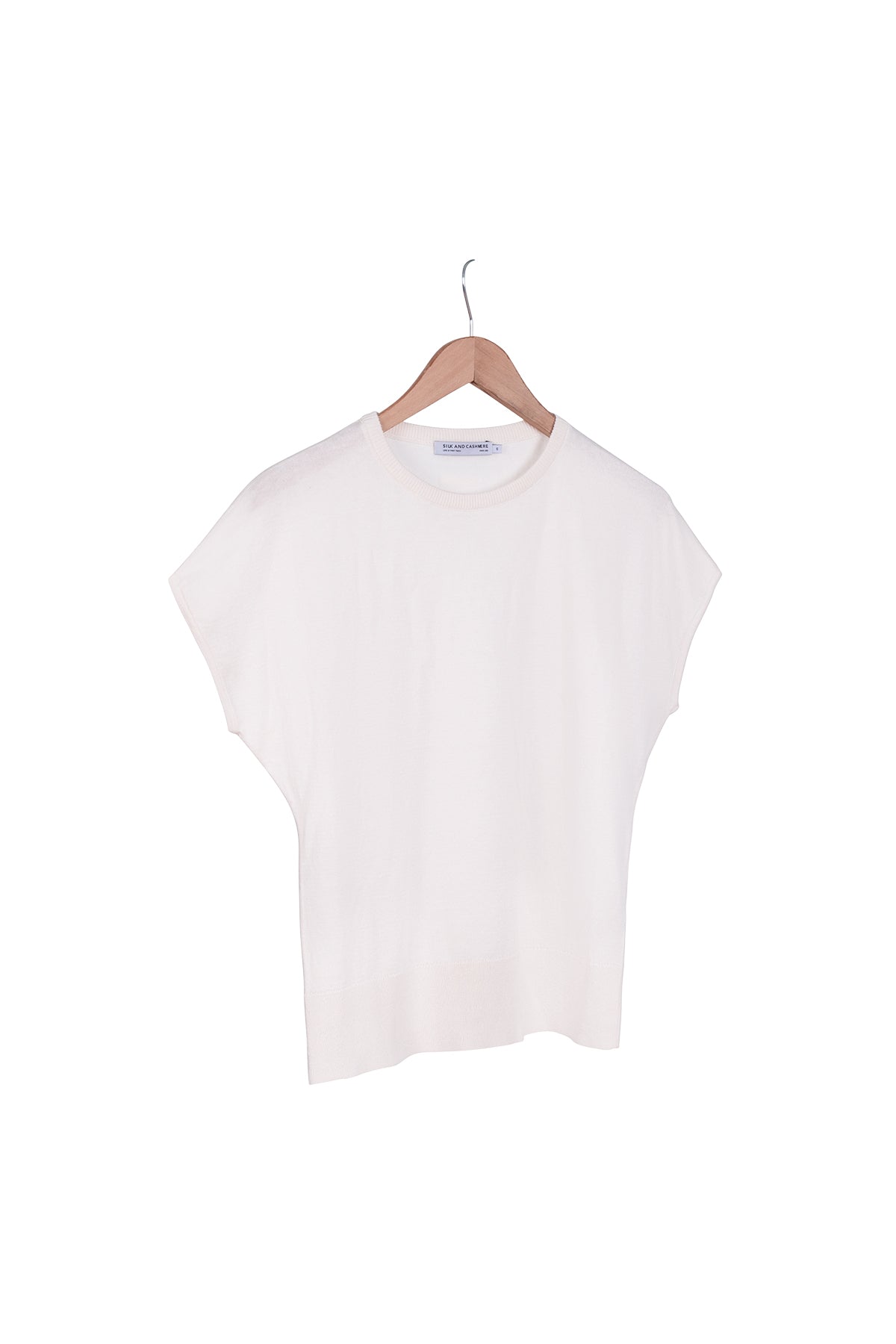 Ekru Mila Yuvarlak Yaka Kısa Kollu Triko