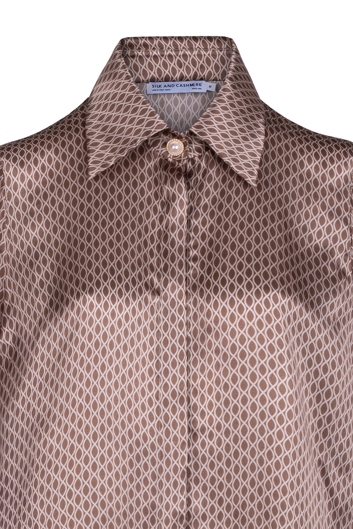 Kahverengi Limited Edition Saf İpek Gömlek