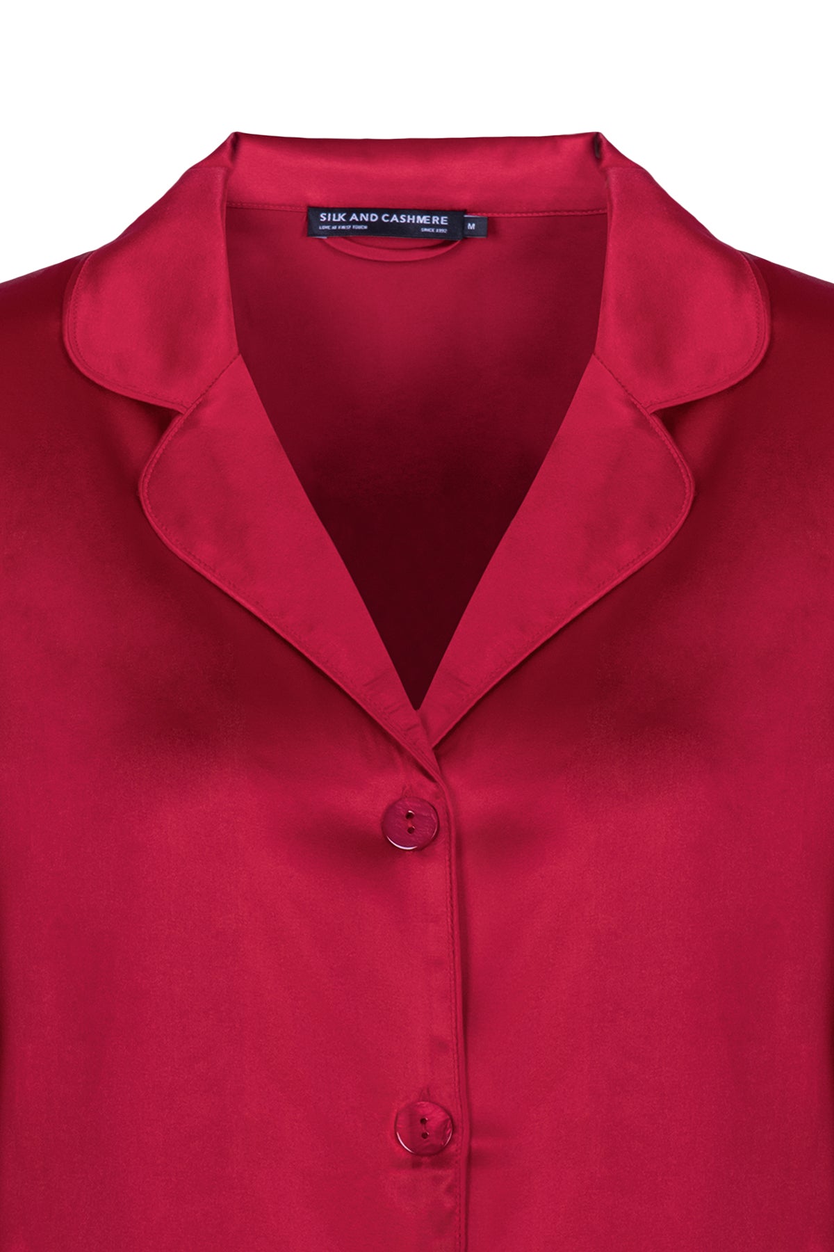 Kırmızı Lindy İpek Pijama Seti