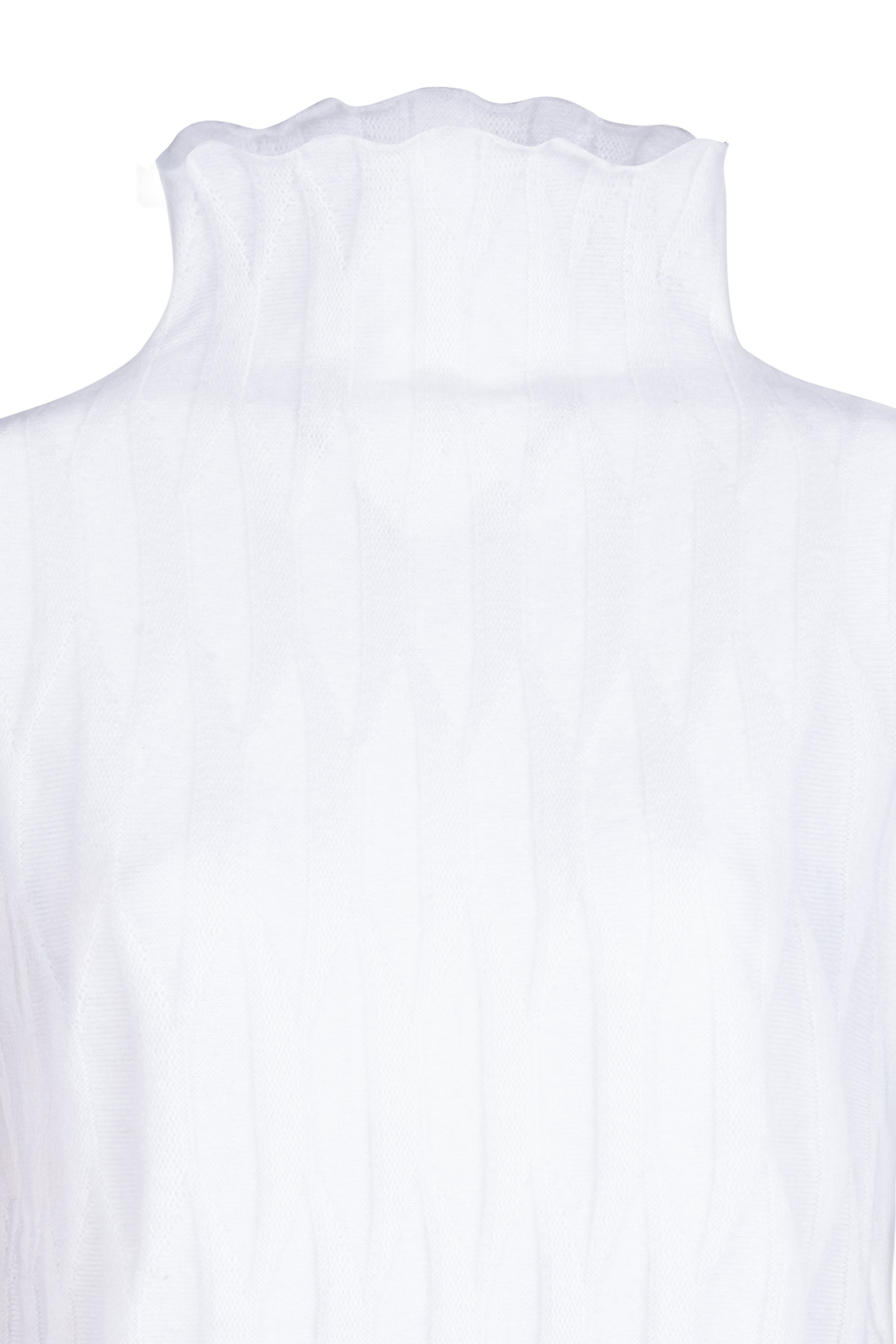 Beyaz Maggie Saf Kaşmir Yarım Balıkçı Örgü Oyunlu Kazak