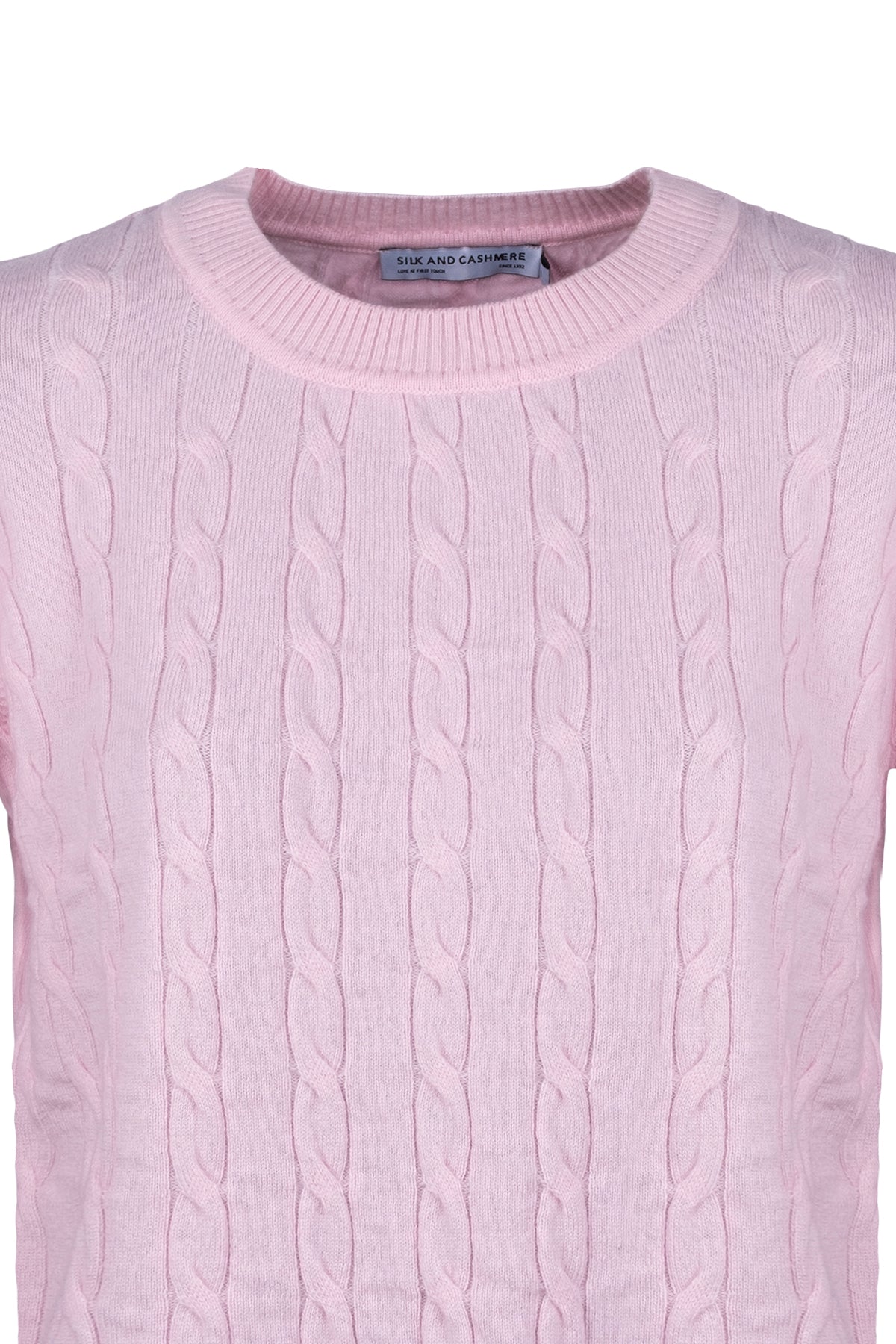 Gül Kurusu Amelia Avusturalya Yün ve Kaşmir  Yuvarlak Yaka Kısa Kazak