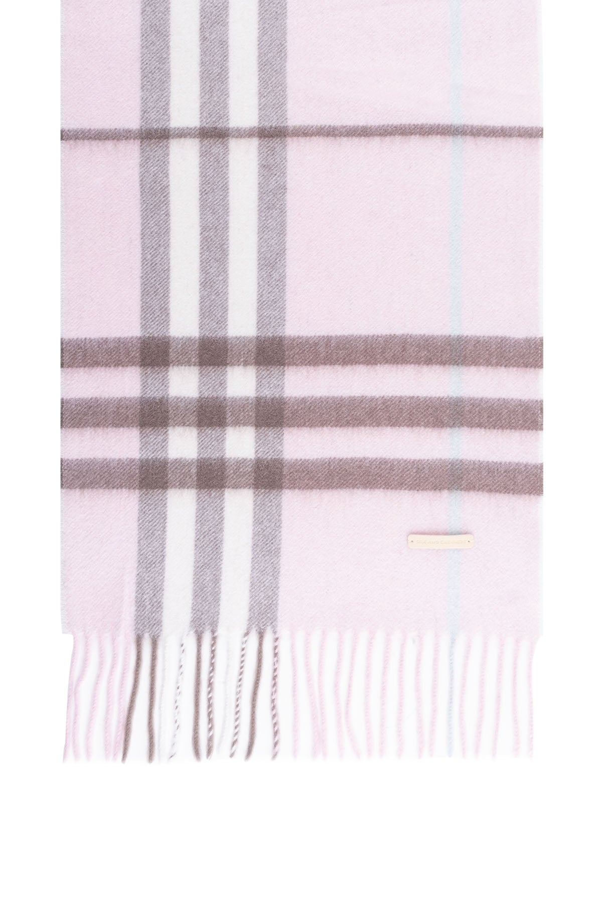 Pembe Patrick Saf Kaşmir Kareli Atkı 30x164