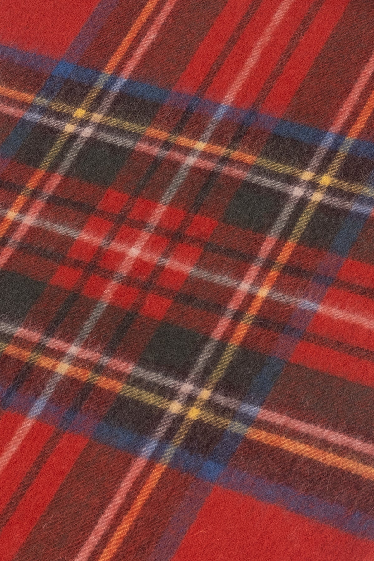 Kırmızı Saf Yün Kareli Battaniye 190x140 cm