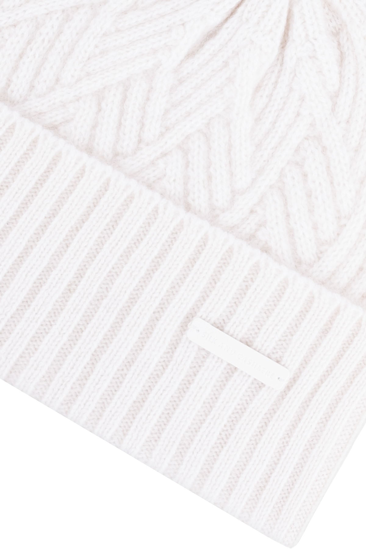 Beyaz Maggie Saf Kaşmir Bere