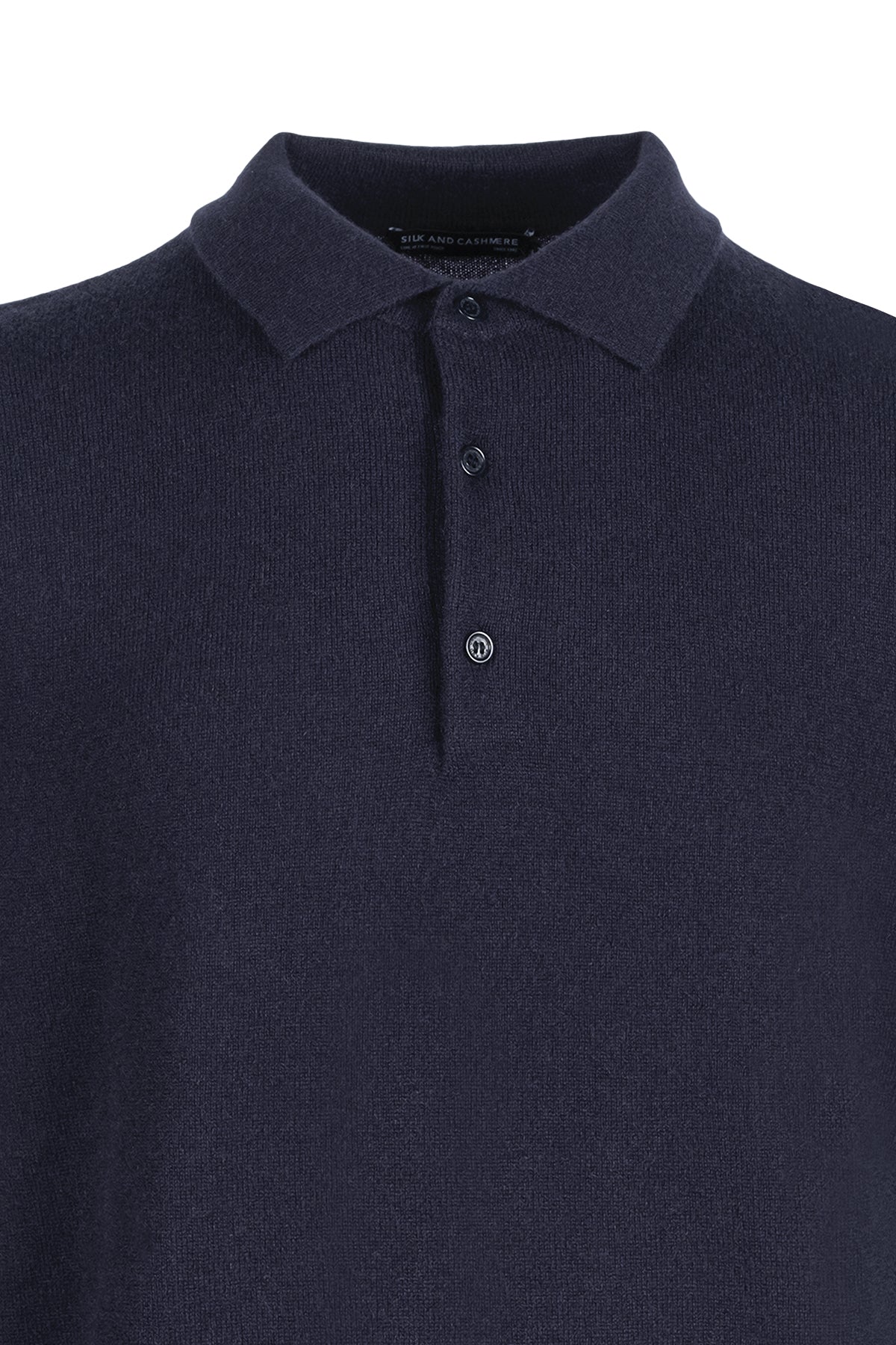 Lacivert Saf Kaşmir Erkek Polo Kazak