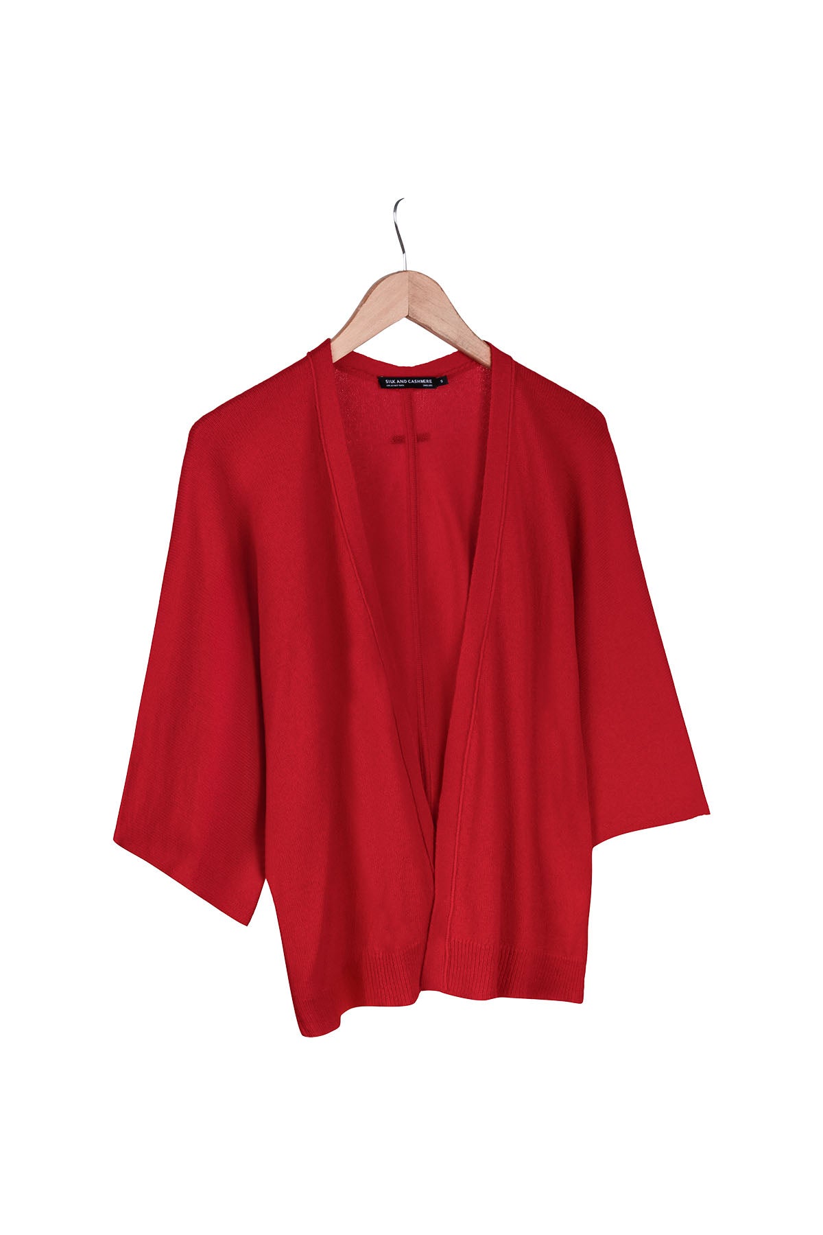 Kırmızı Kostir Saf Kaşmir Derin V Yaka Triko Hırka