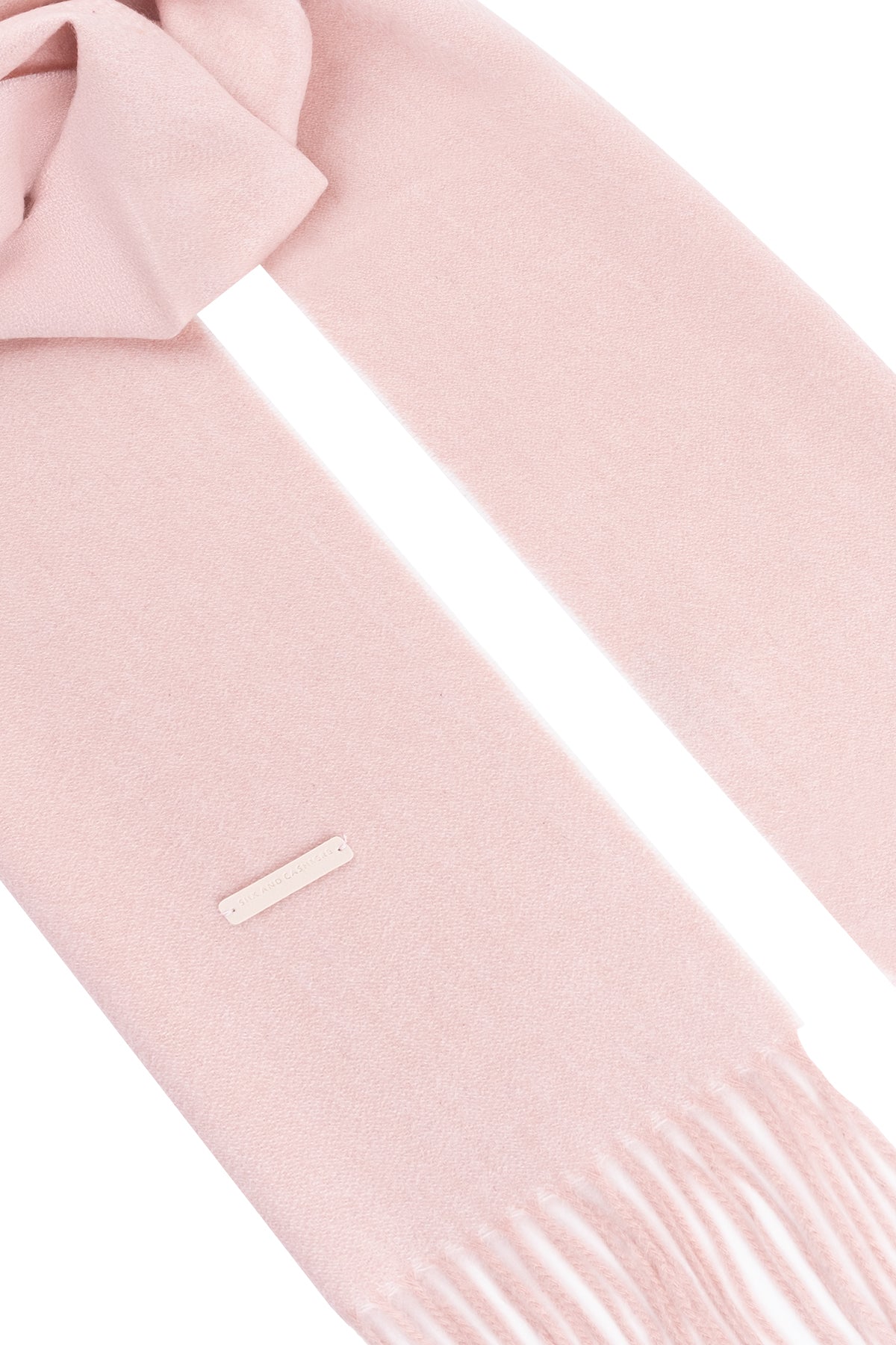 Açık Pembe Patrick Saf Kaşmir Çift Renkli Atkı 30x164 cm