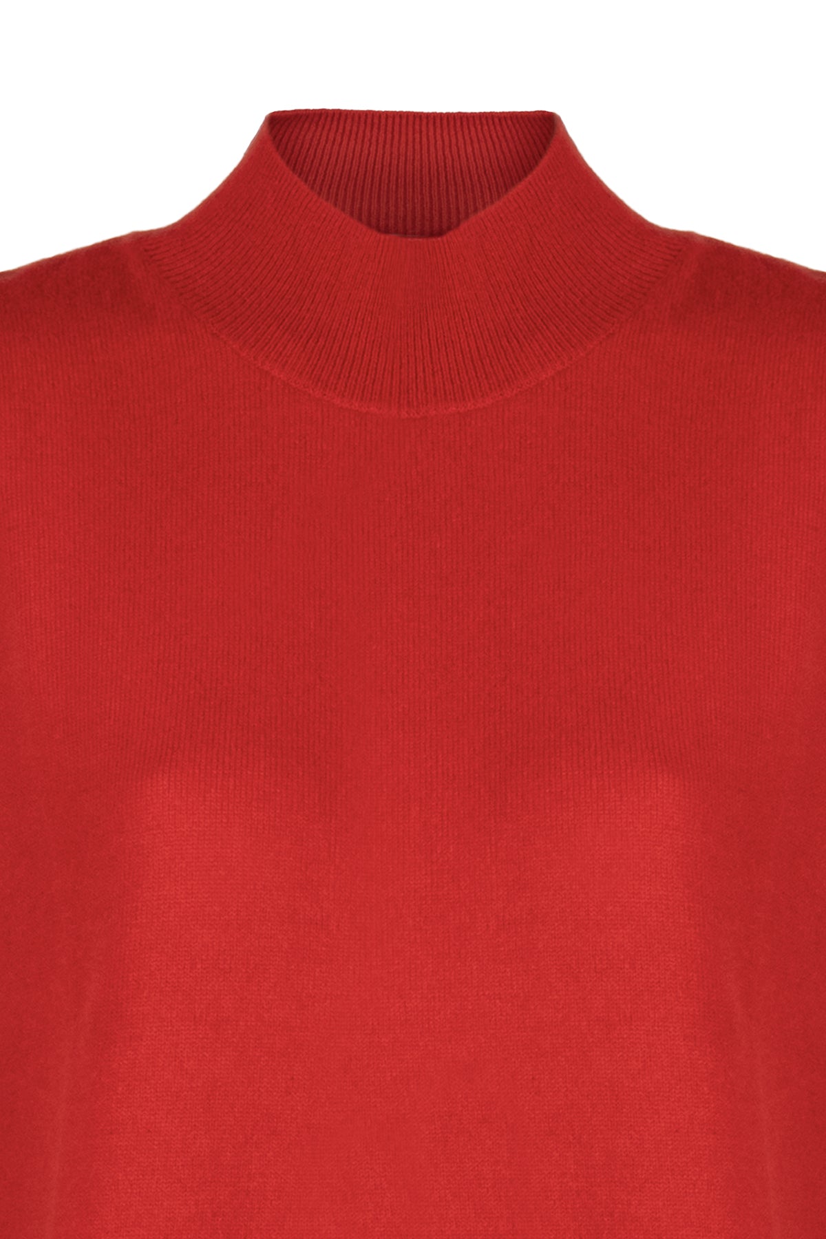 Koyu Turuncu Agata Saf Kaşmir Yüksek Yaka Kolsuz Triko