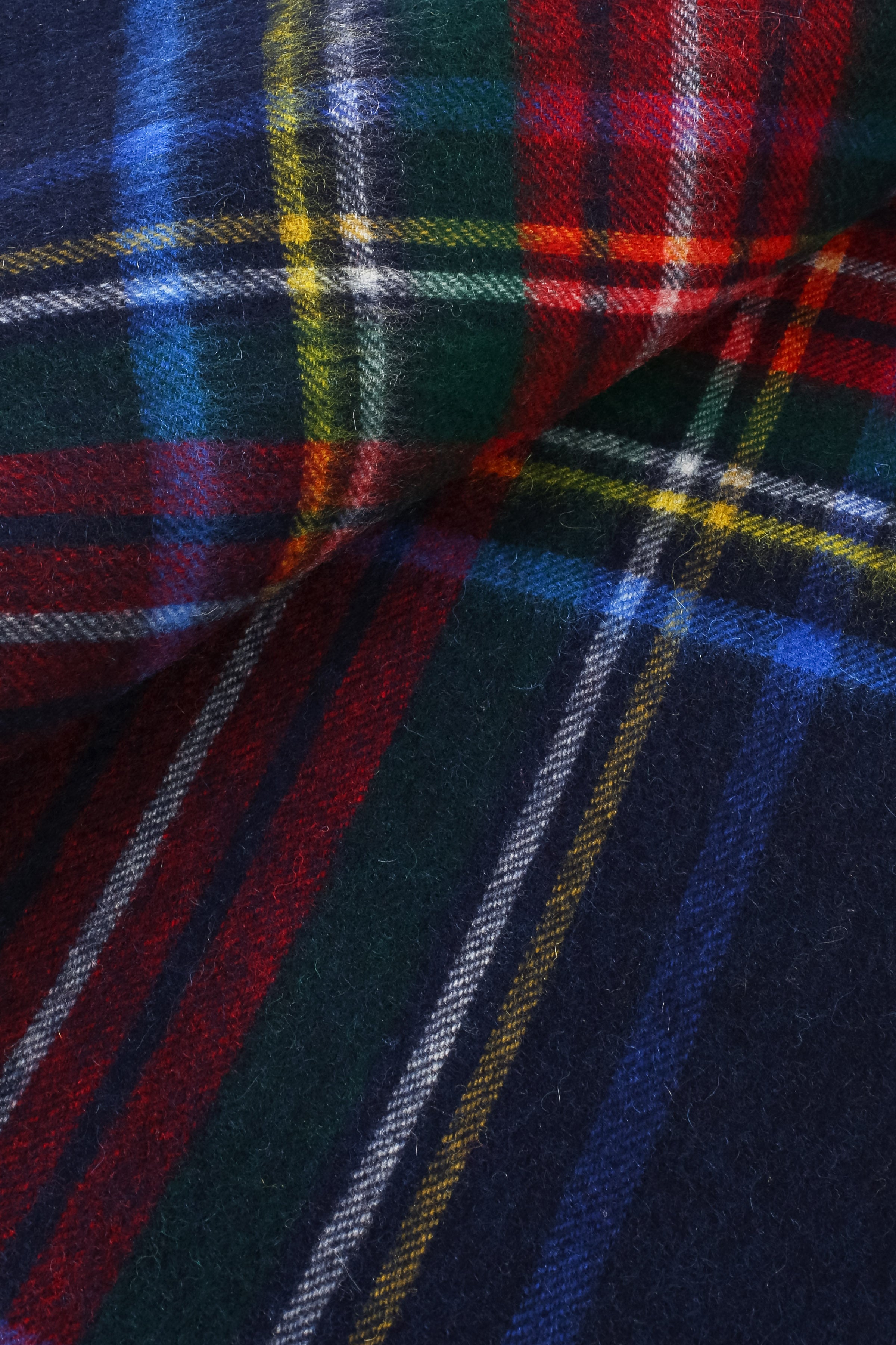 Lacivert Saf Yün Kareli Battaniye 190x140 cm