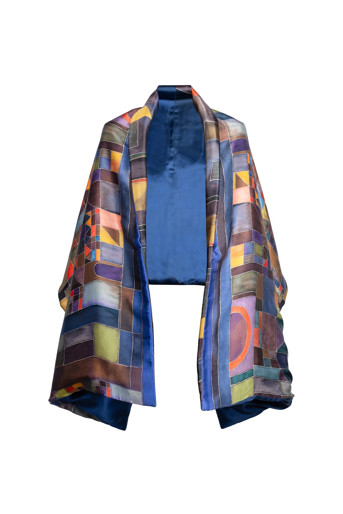 Lacivert Astrid İpek Şal 64x210 cm