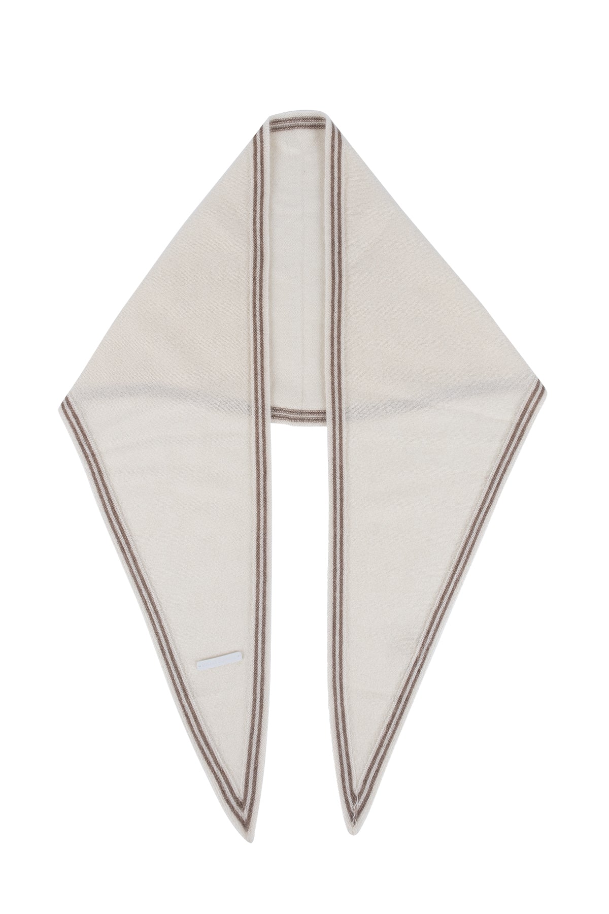 Ekru Mini Saf Kaşmir Bandana 30x125 cm