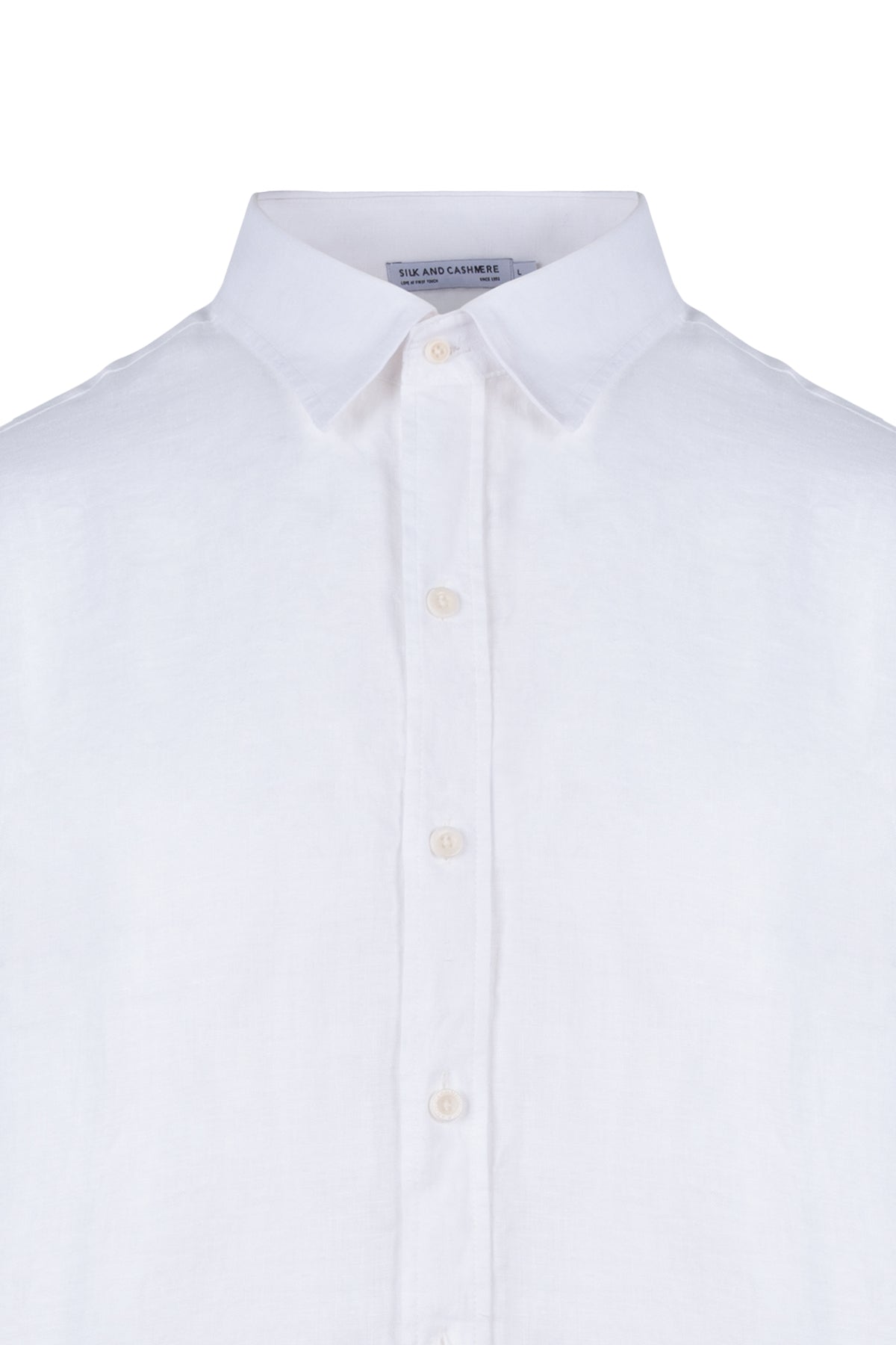 Beyaz Leon Keten Erkek Gömlek