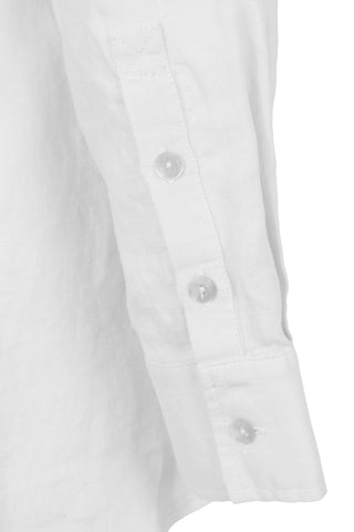 Beyaz Keten Kate Uzun Kollu Arkadan Bağlamalı Gömlek