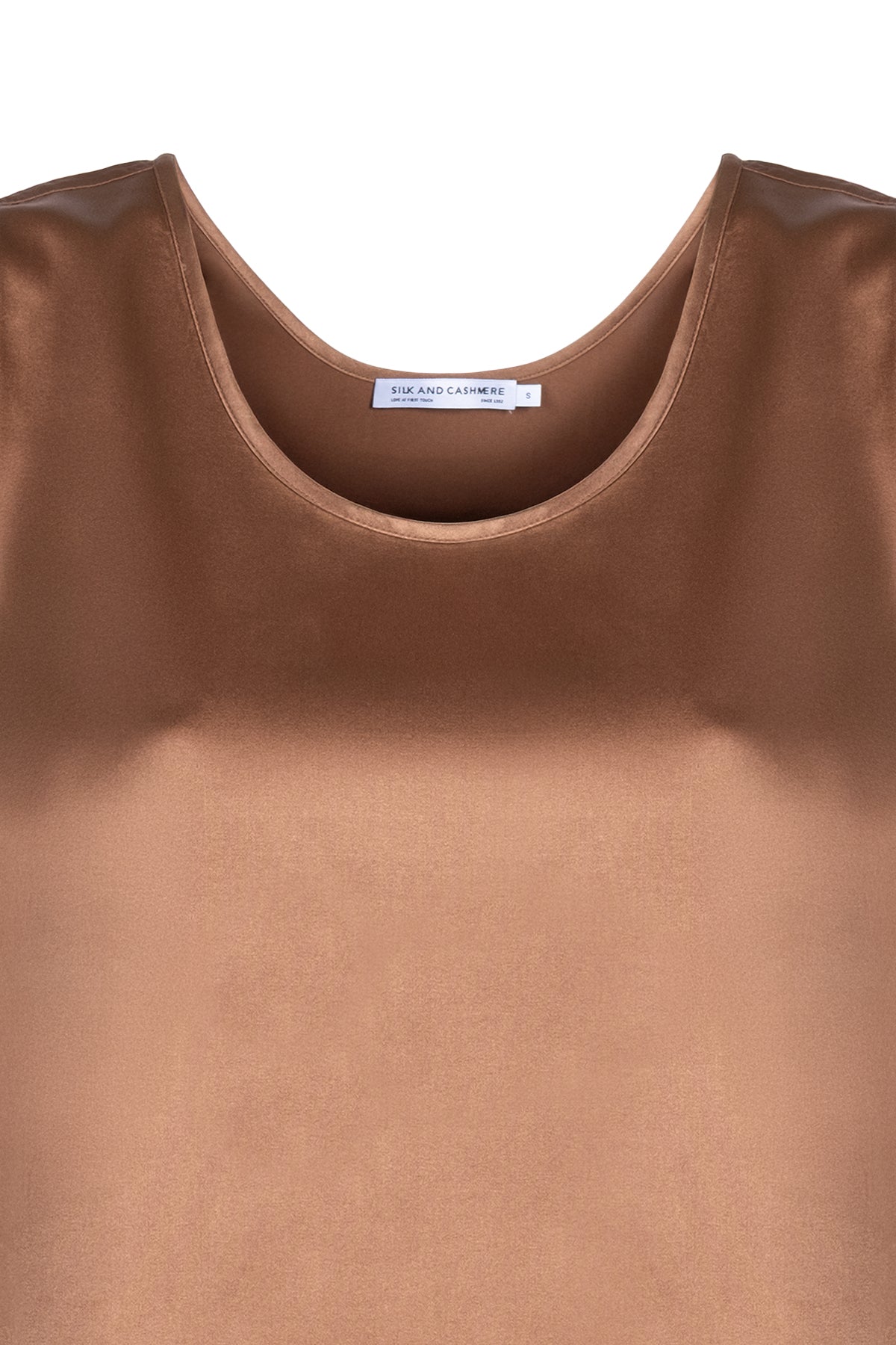 Camel Toscana İpek Yuvarlak Yaka Bluz