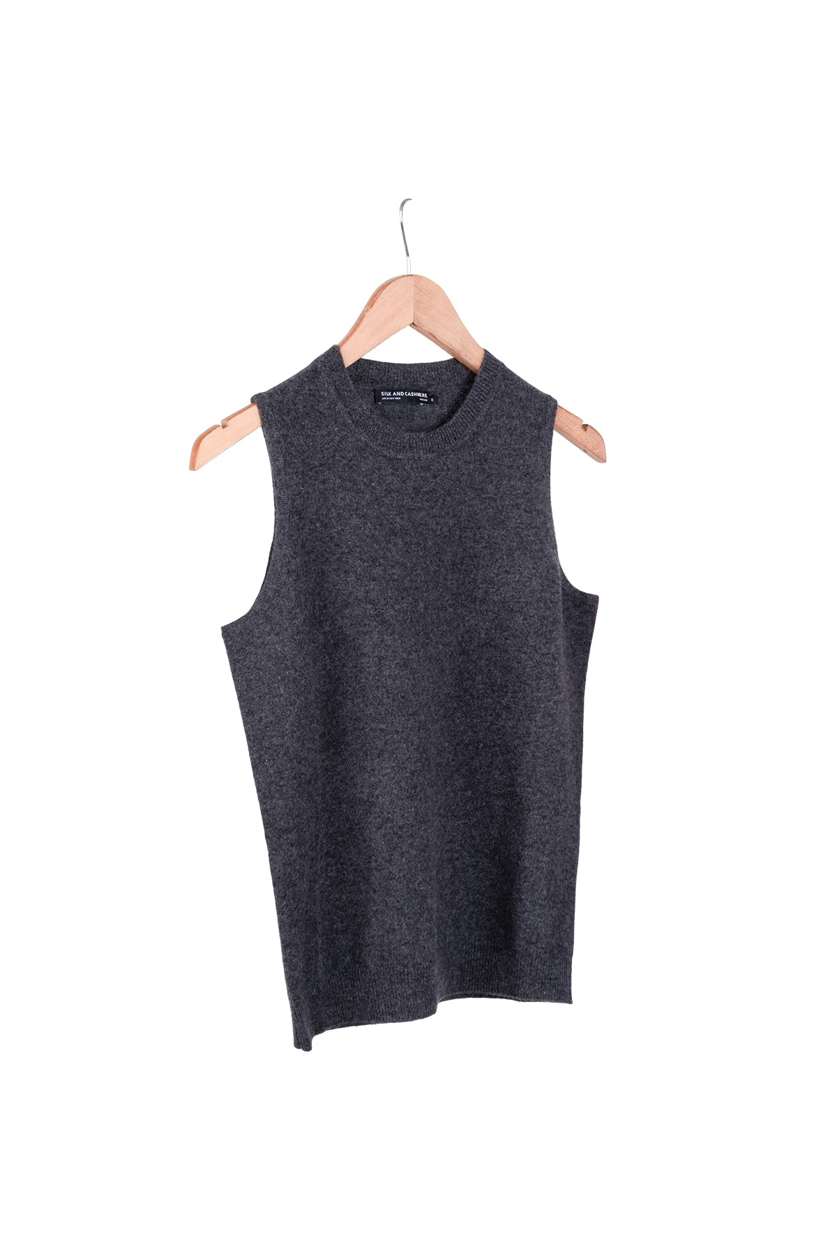 Antrasit Alexia Saf Kaşmir Yuvarlak Yaka Süveter