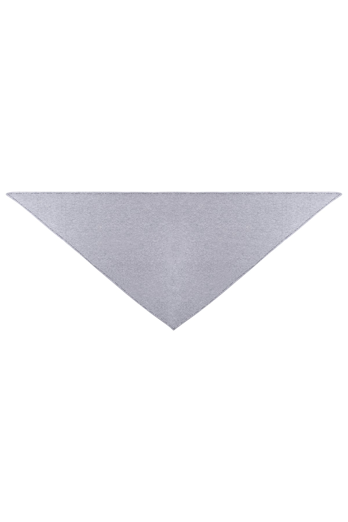 Gri Saf Kaşmir Taşlı Üçgen Şal 105x105x165 cm