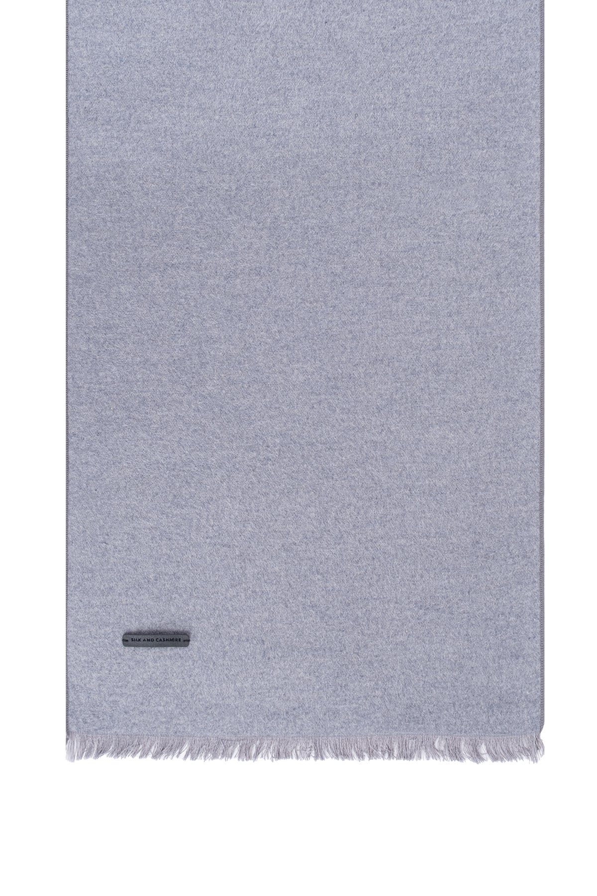 Açık Gri Lotus Saf İpek Çift Taraflı Atkı 30x177 cm