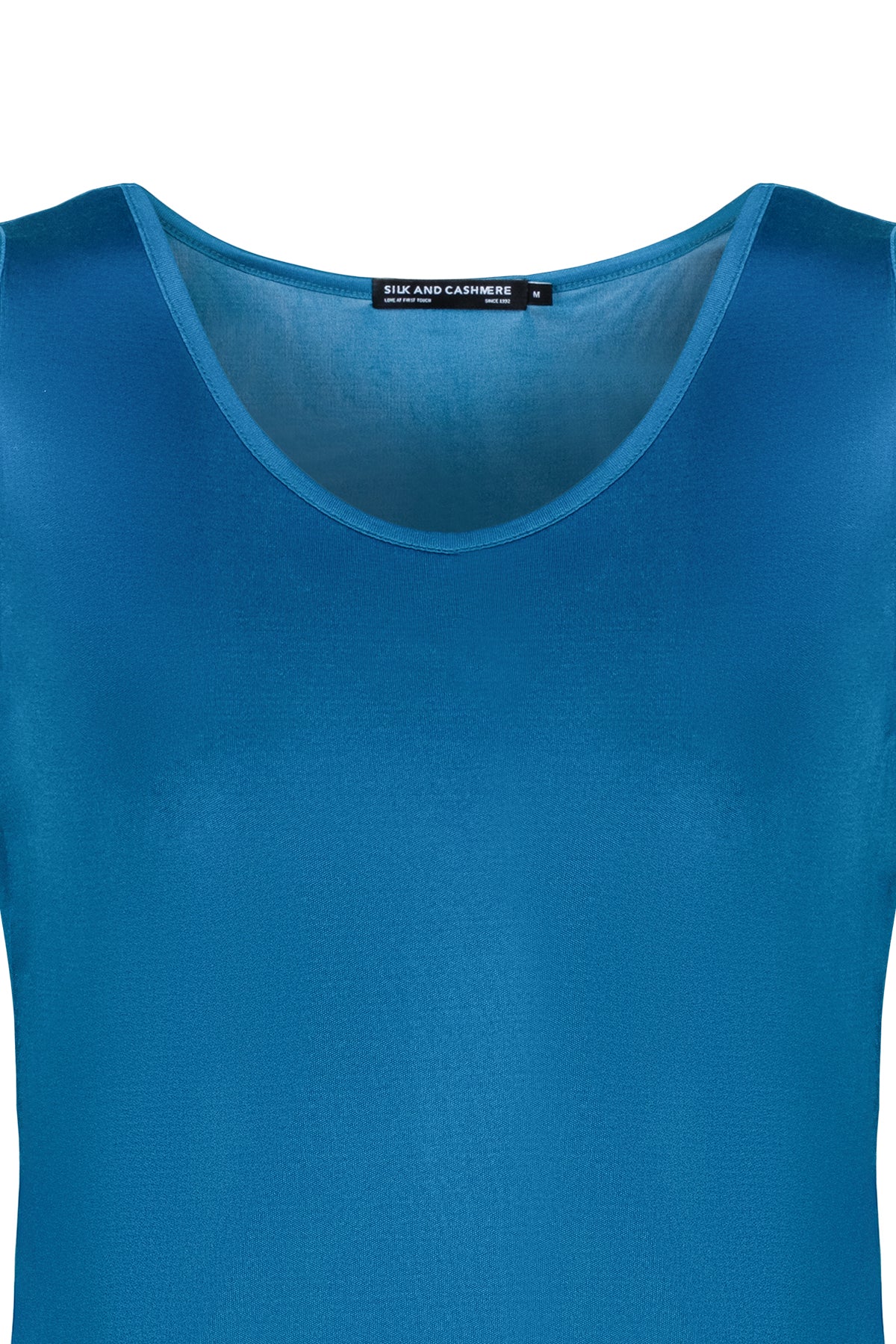 Mavi Marina İpekli Yuvarlak Yaka Kolsuz T-Shirt