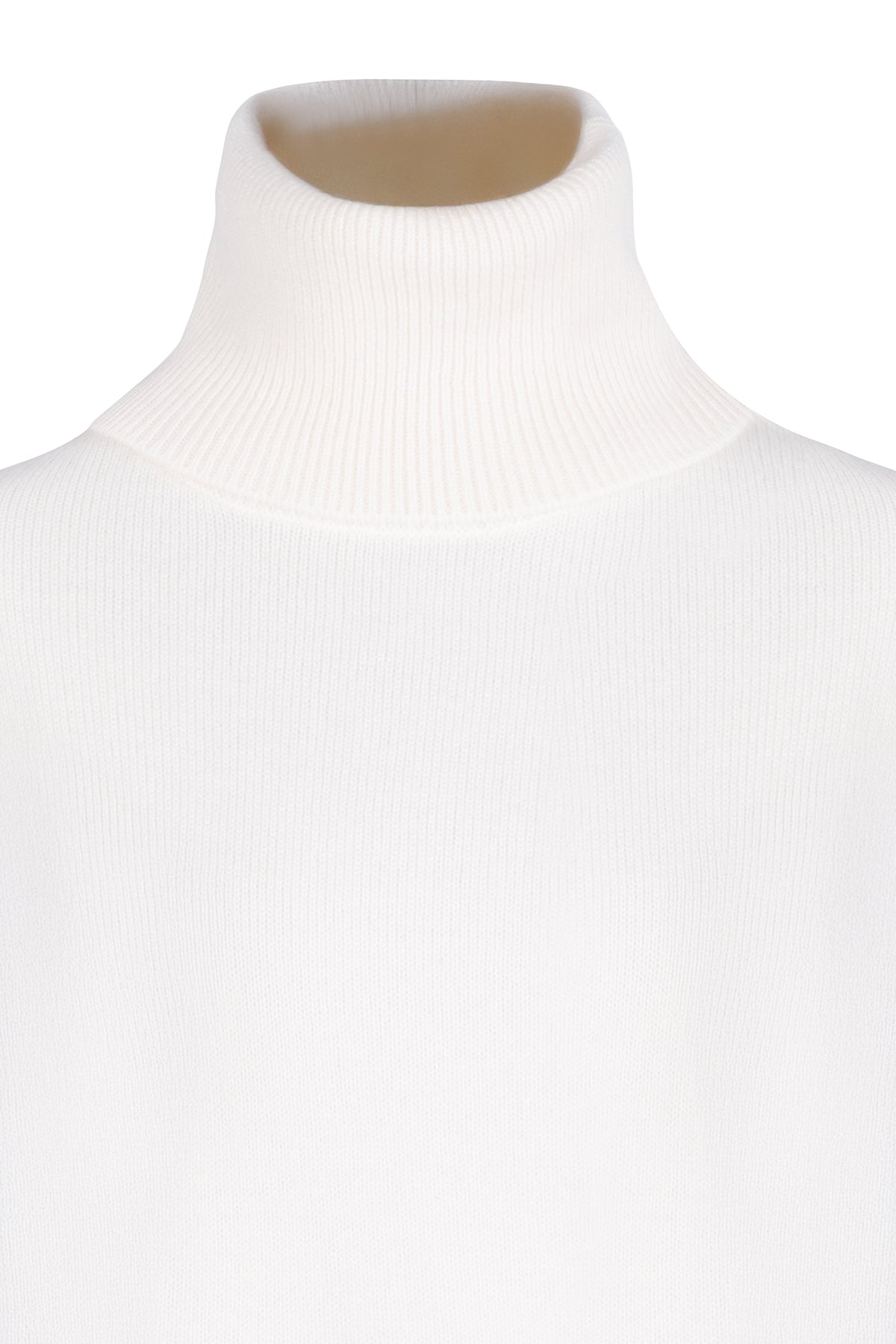 Beyaz Carla Saf Kaşmir Balıkçı Yaka T Kol Kazak