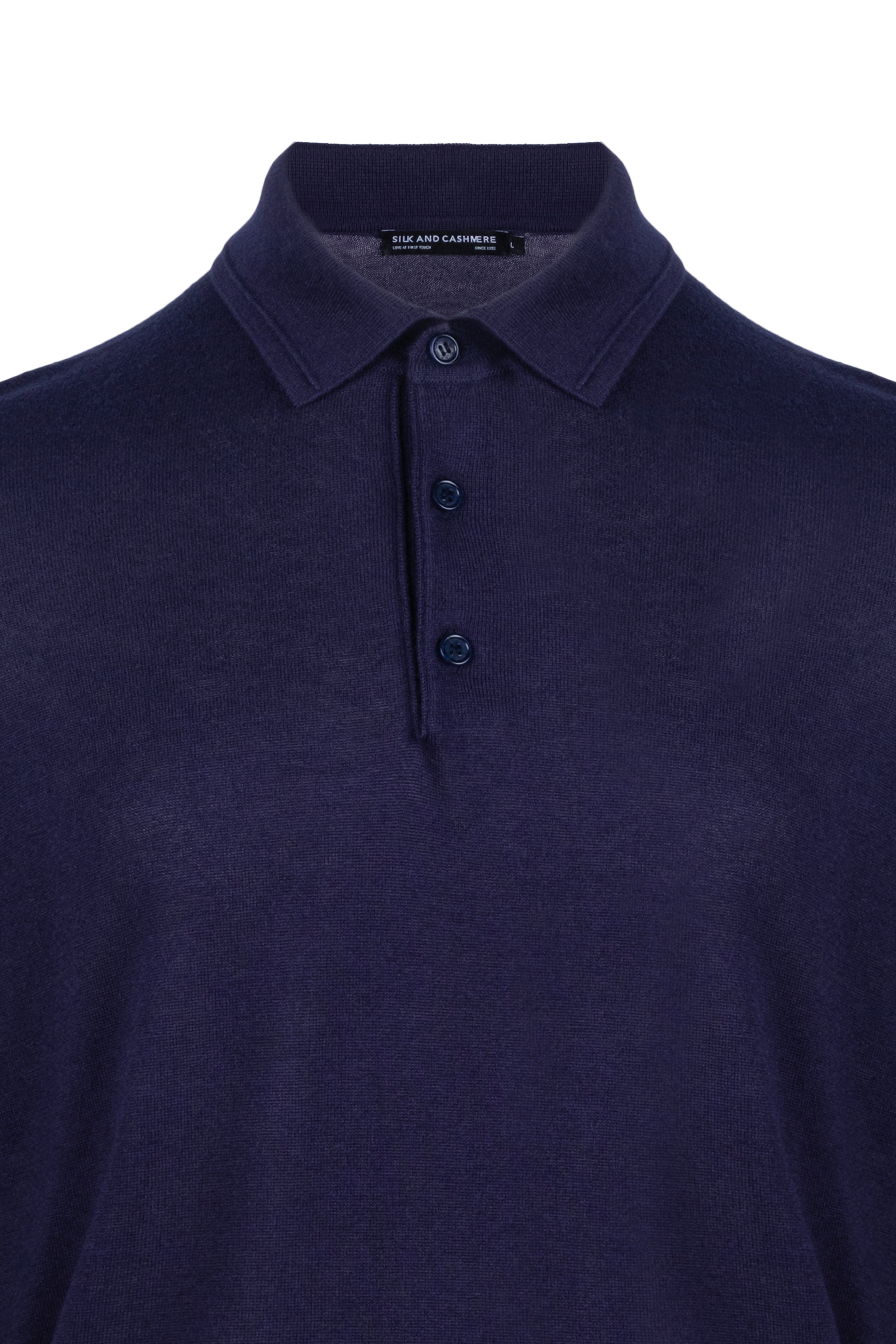 Lacivert Paul İpek Kaşmir Polo Yaka Triko