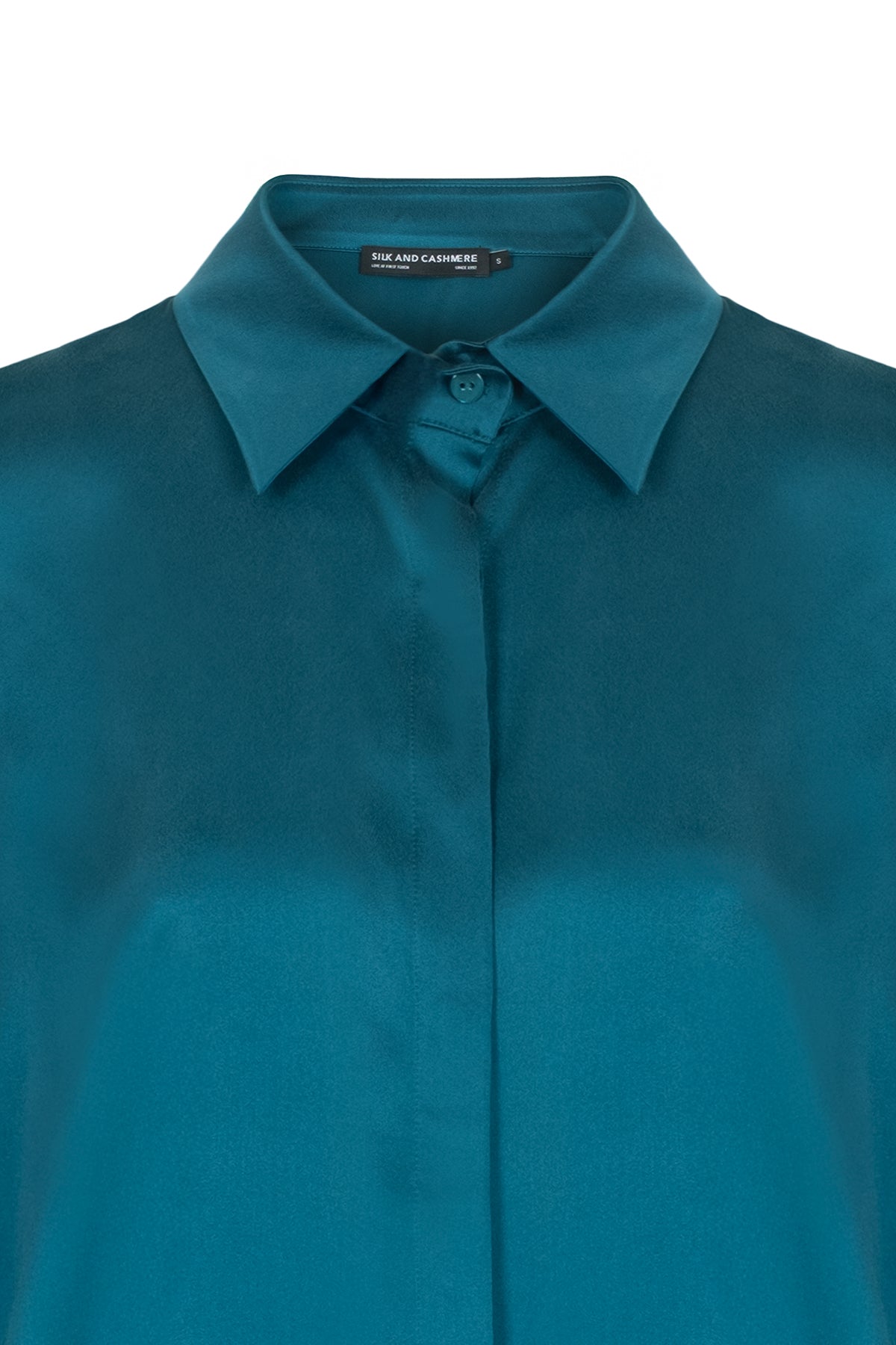 Tavuskuşu Saf İpek Audrey Uzun Kollu Gömlek