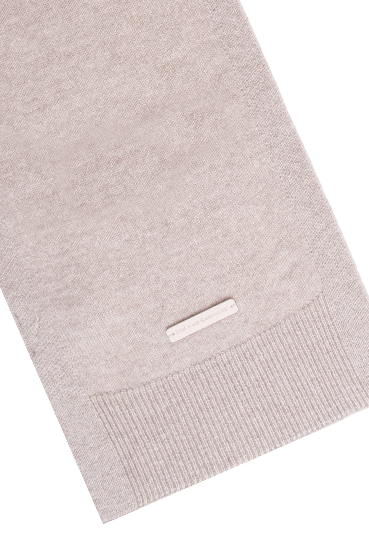 Bej Lilly Saf Kaşmir Kazak Atkı