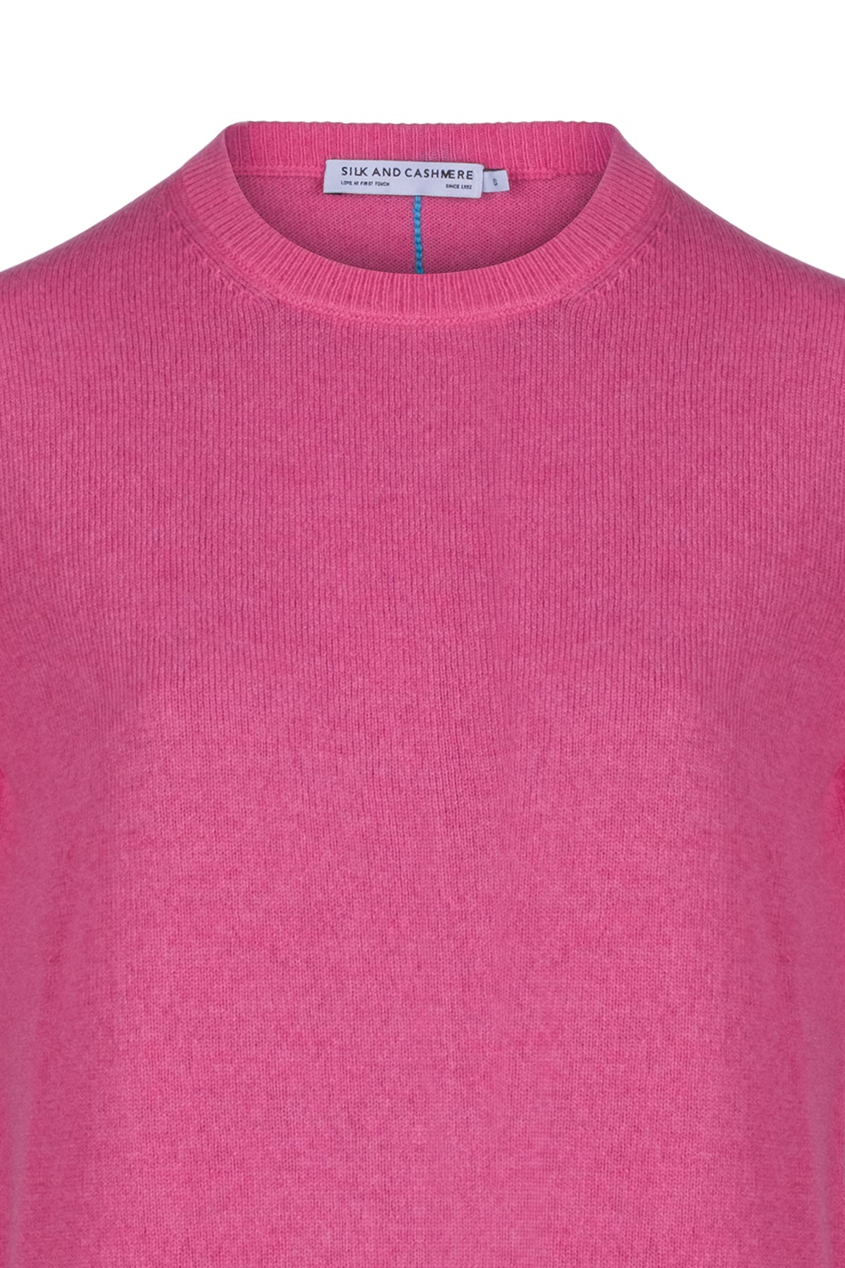 Koyu Fuşya Franca Saf Kaşmir Bisiklet Yaka Kazak