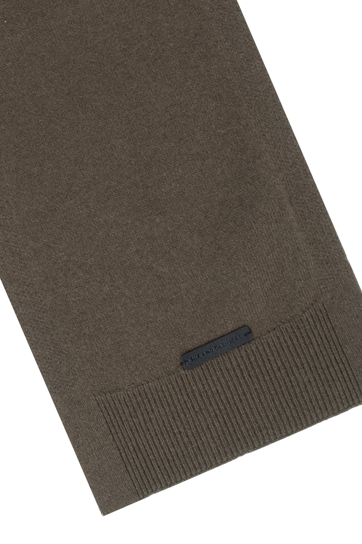 Haki Lilly Saf Kaşmir Kazak Atkı