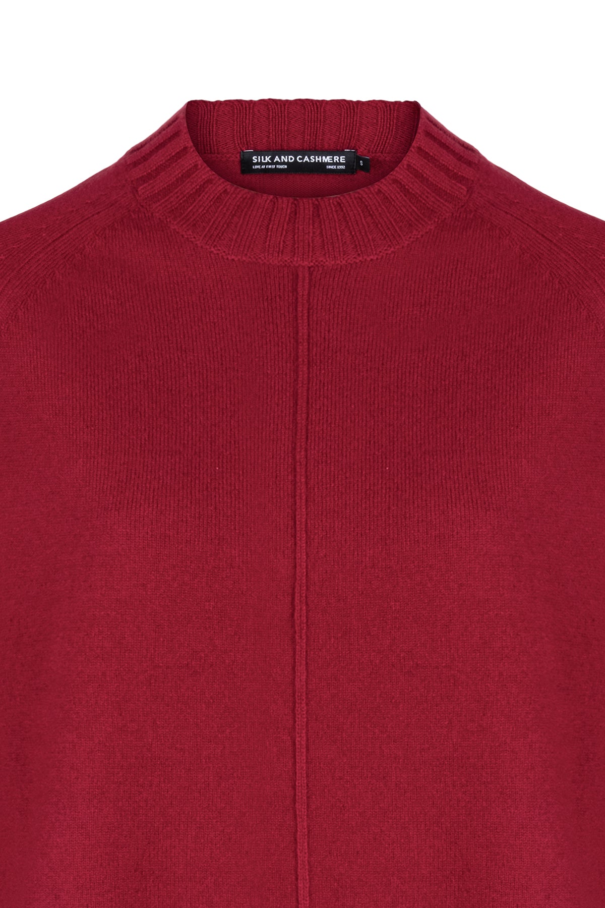 Kırmızı Carla Saf Kaşmir Yuvarlak Yaka Kazak