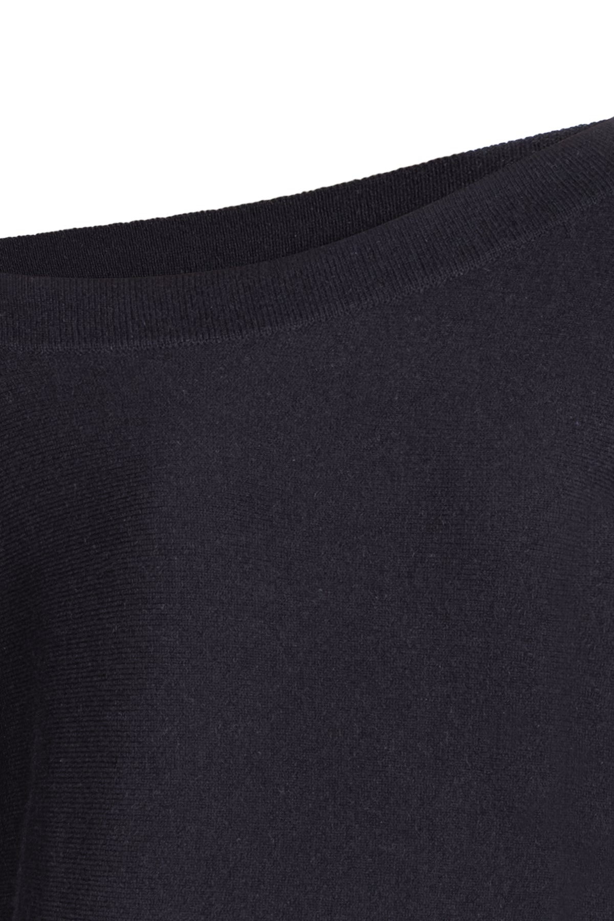 Siyah Vanessa Saf Kaşmir Tek Omuz Dekolte Kazak