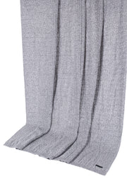 Açık Gri Bebek Saf Kaşmir Saç Örgü Battaniye 110x110 cm