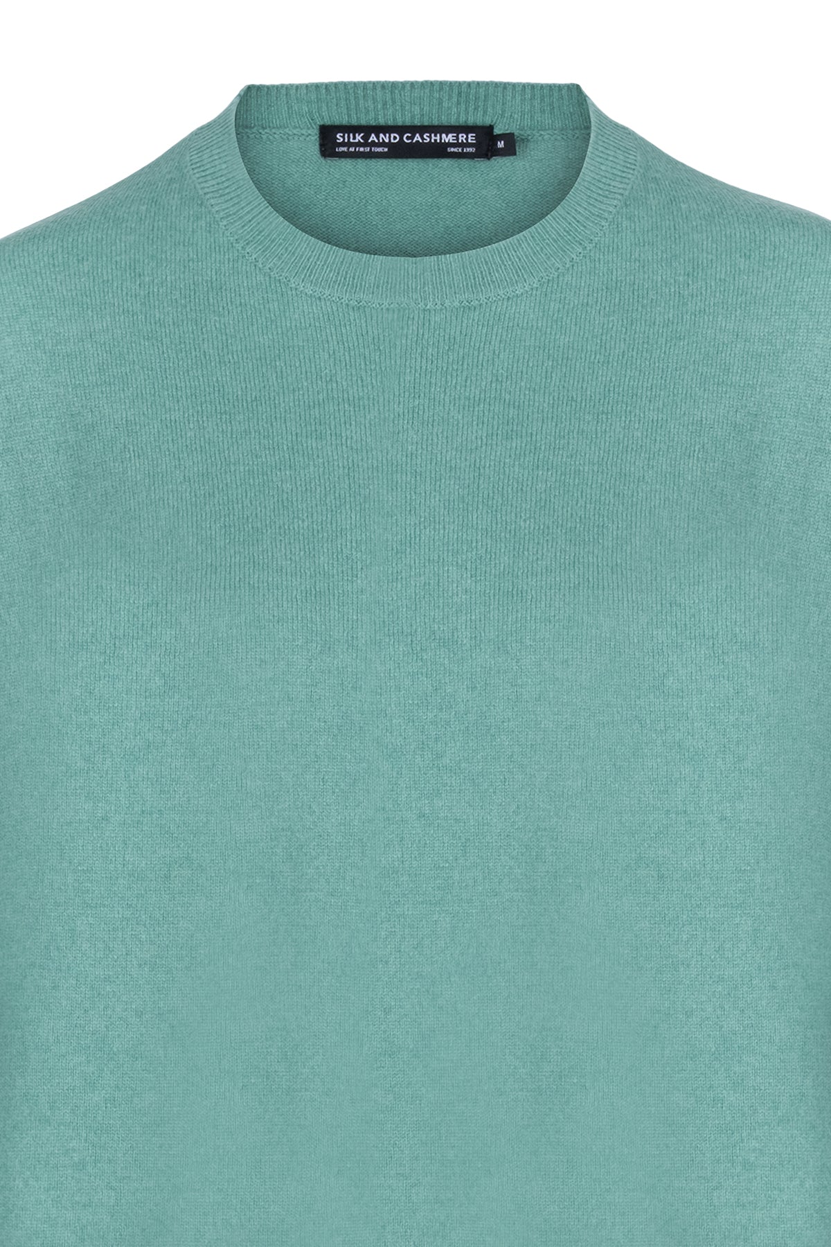 Nil Yeşili Maggie Saf Kaşmir Yuvarlak Yaka Kazak