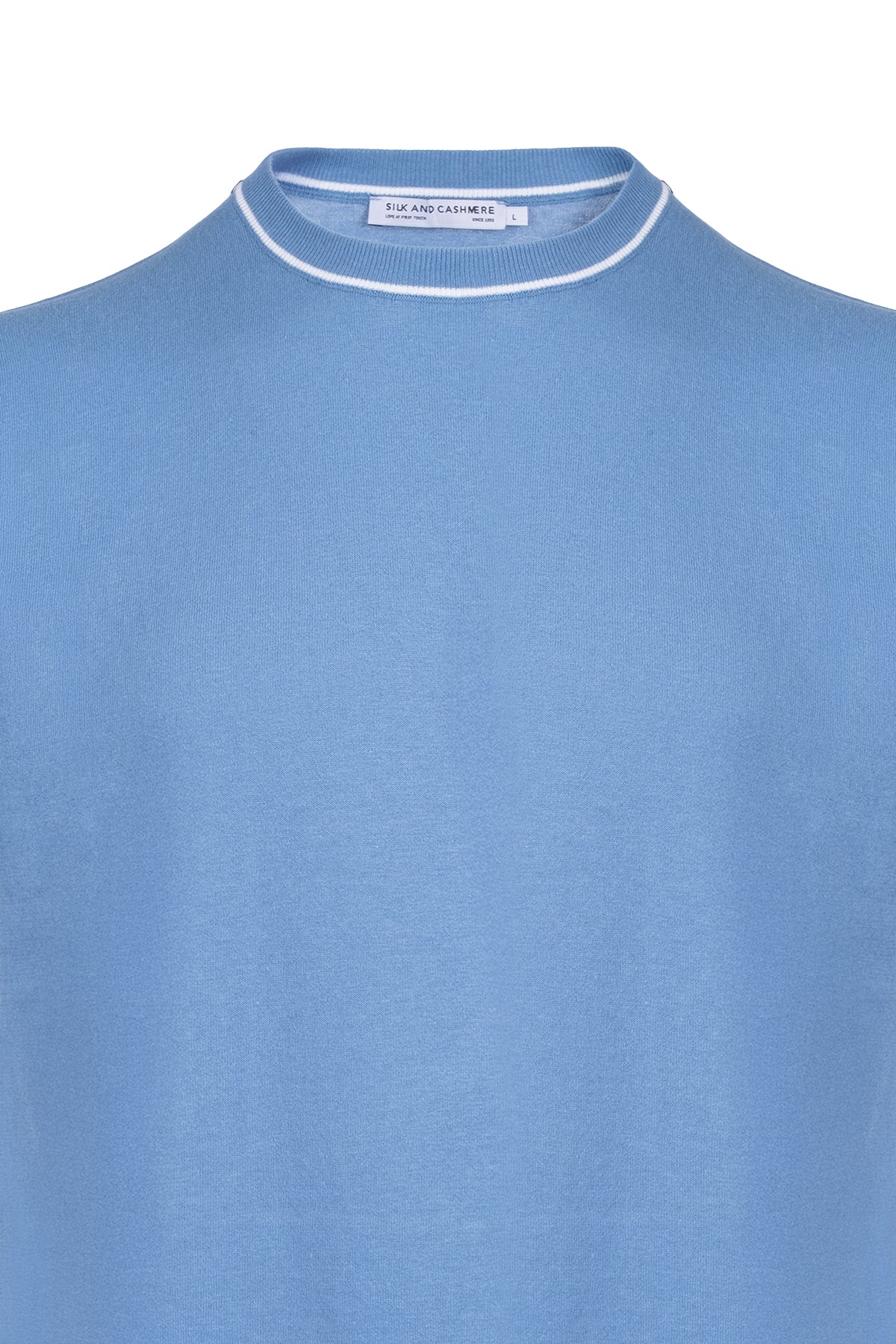 Mavi Kevin Bisiklet Yaka Kısa Kollu Triko