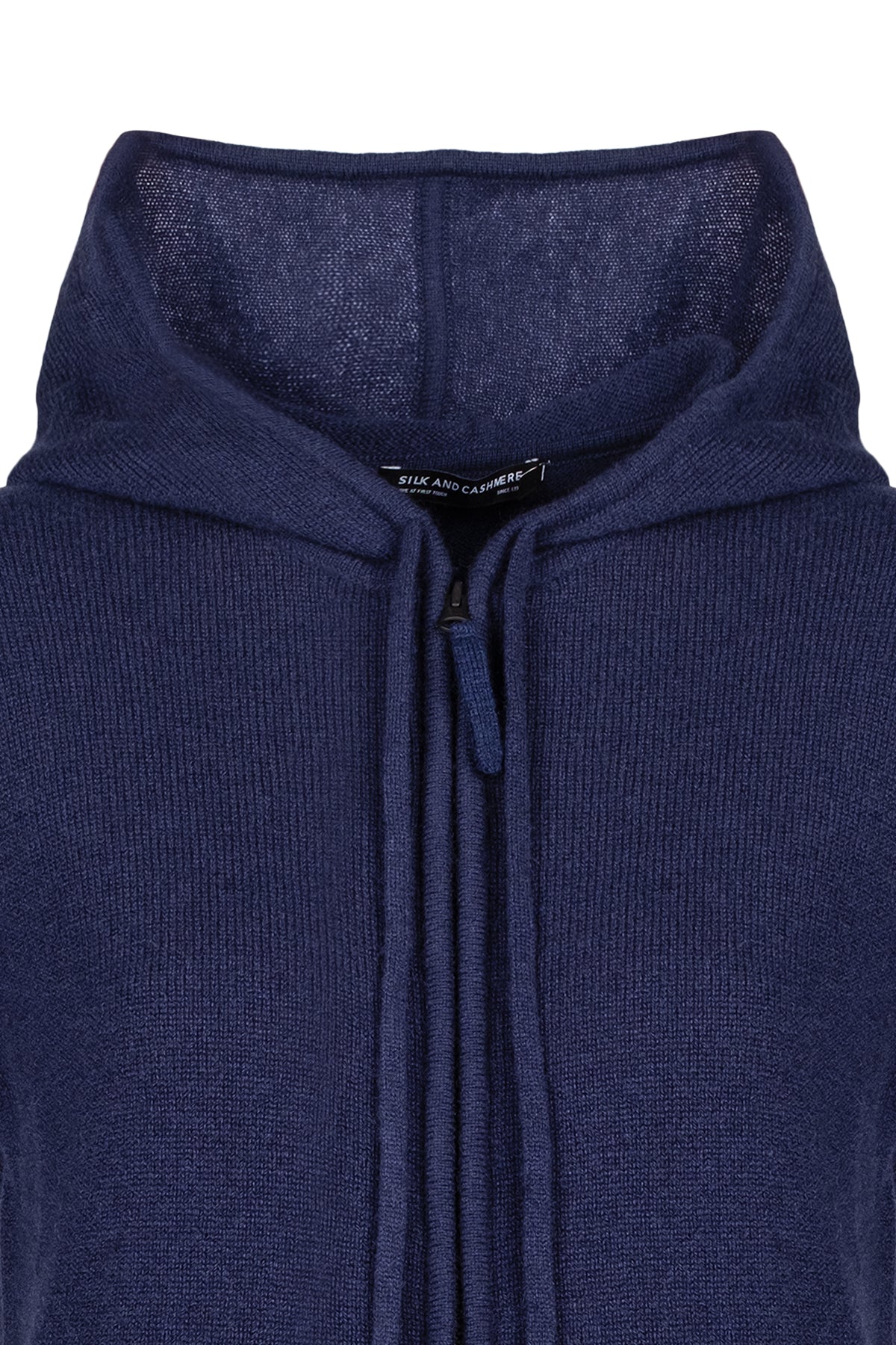 Lacivert Isabella Saf Kaşmir Kapüşonlu Hırka