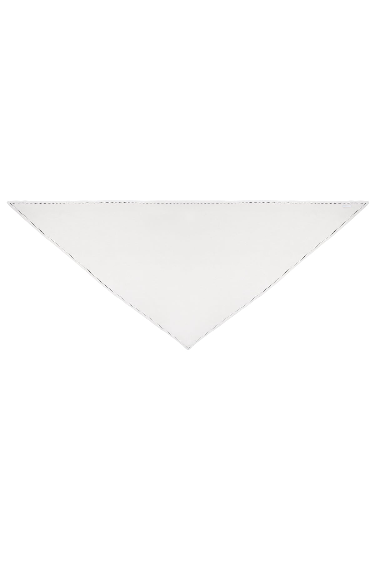 Beyaz Saf Kaşmir Taşlı Üçgen Şal 105x105x165 cm