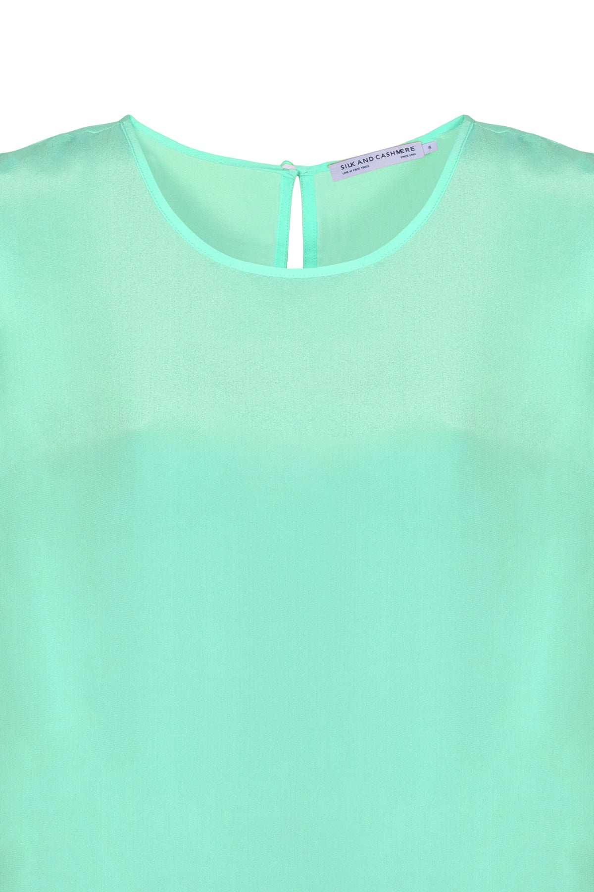 Mint Toscana İpek Yuvarlak Yaka Rahat Kesim Bluz