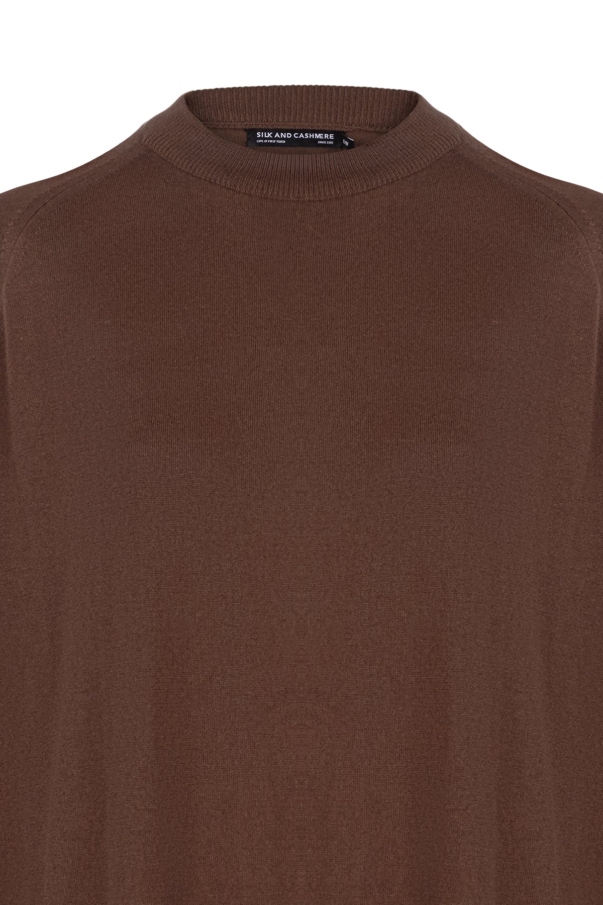 Kahverengi Zoe İpek Kaşmir Yuvarlak Yaka Tunik