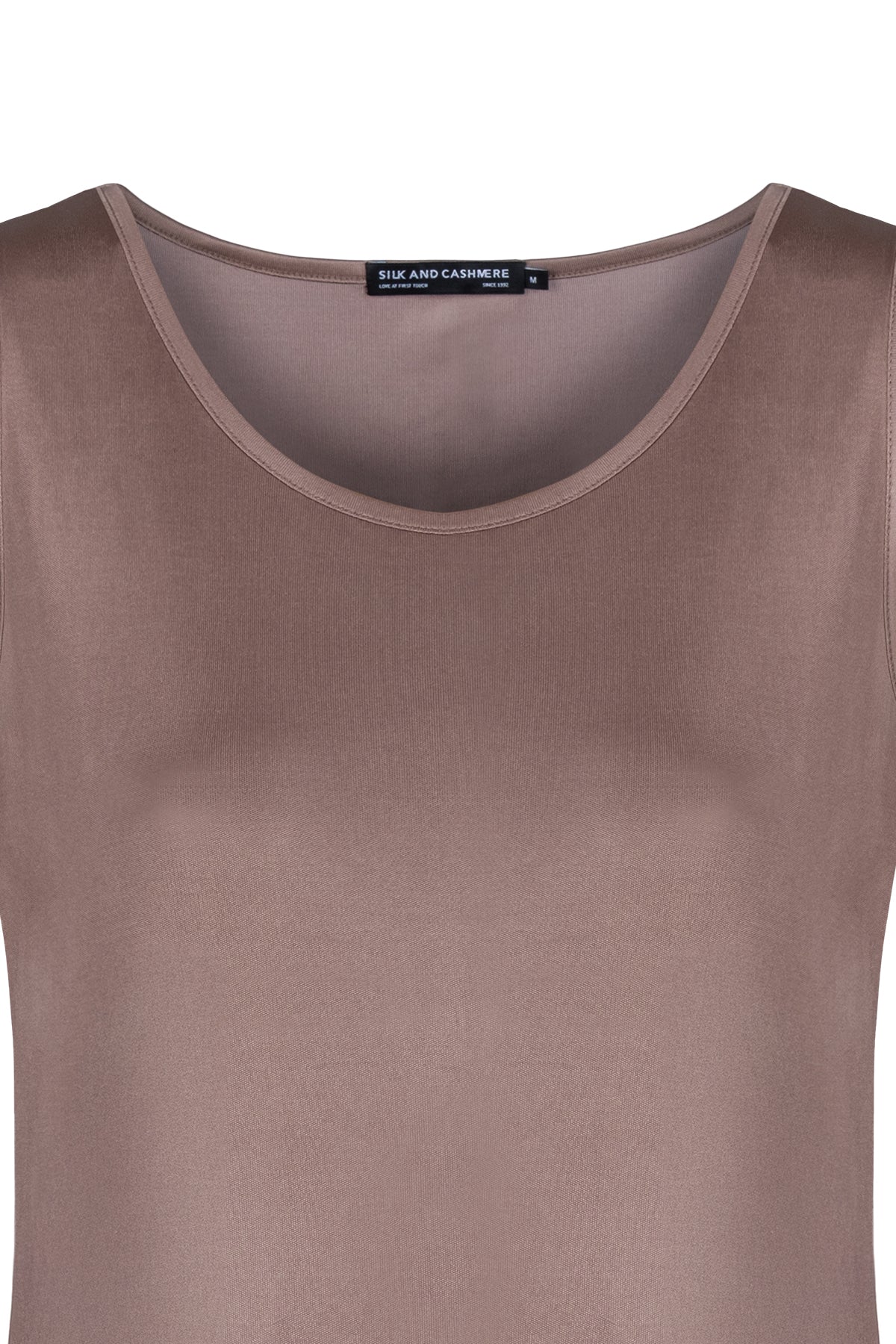 Camel Marina İpekli Yuvarlak Yaka Kolsuz T-Shirt