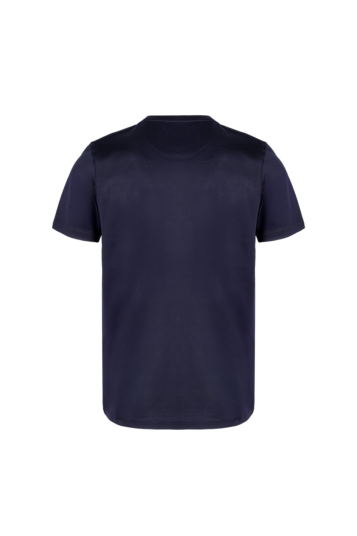 Lacivert Kevin Bisiklet Yaka T-Shirt