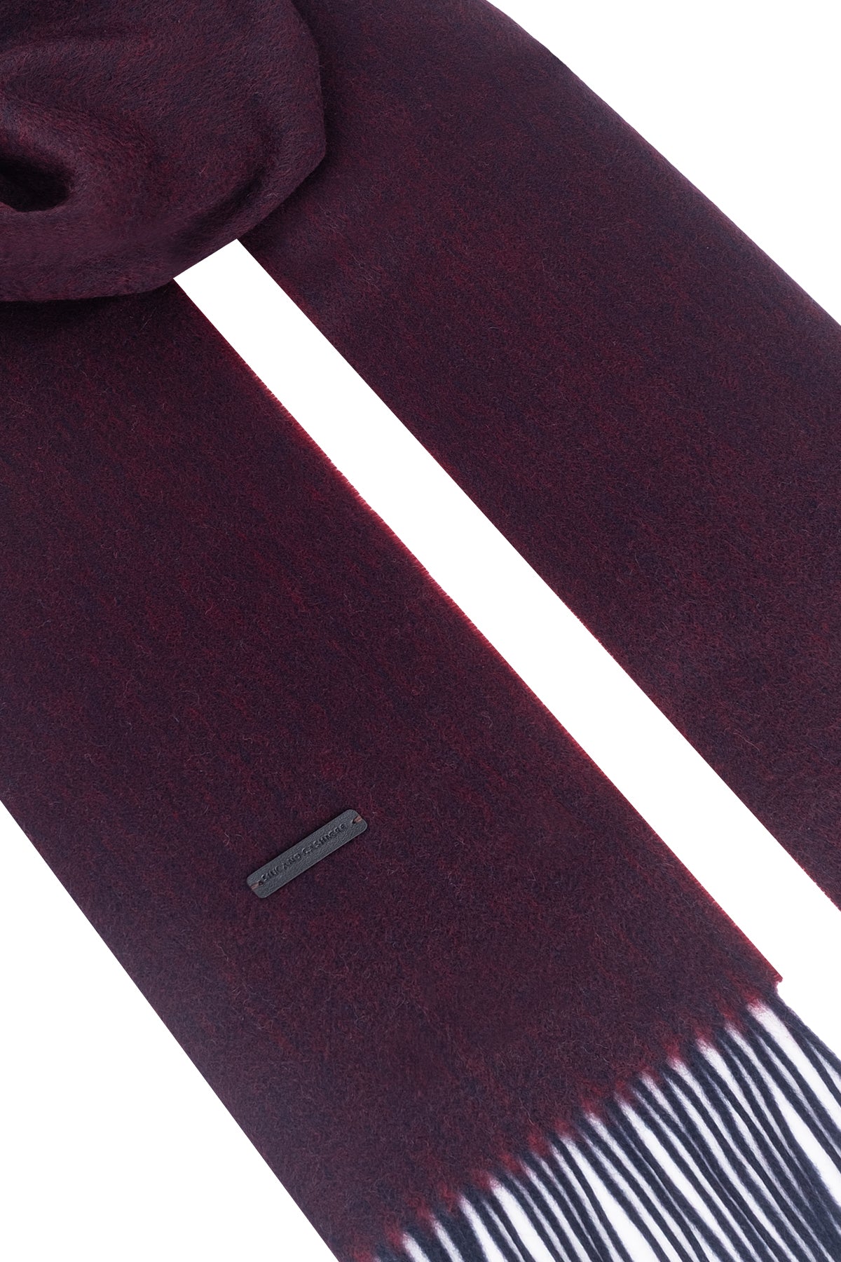 Bordo Patrick Saf Kaşmir Çift Renkli Atkı 30x164 cm