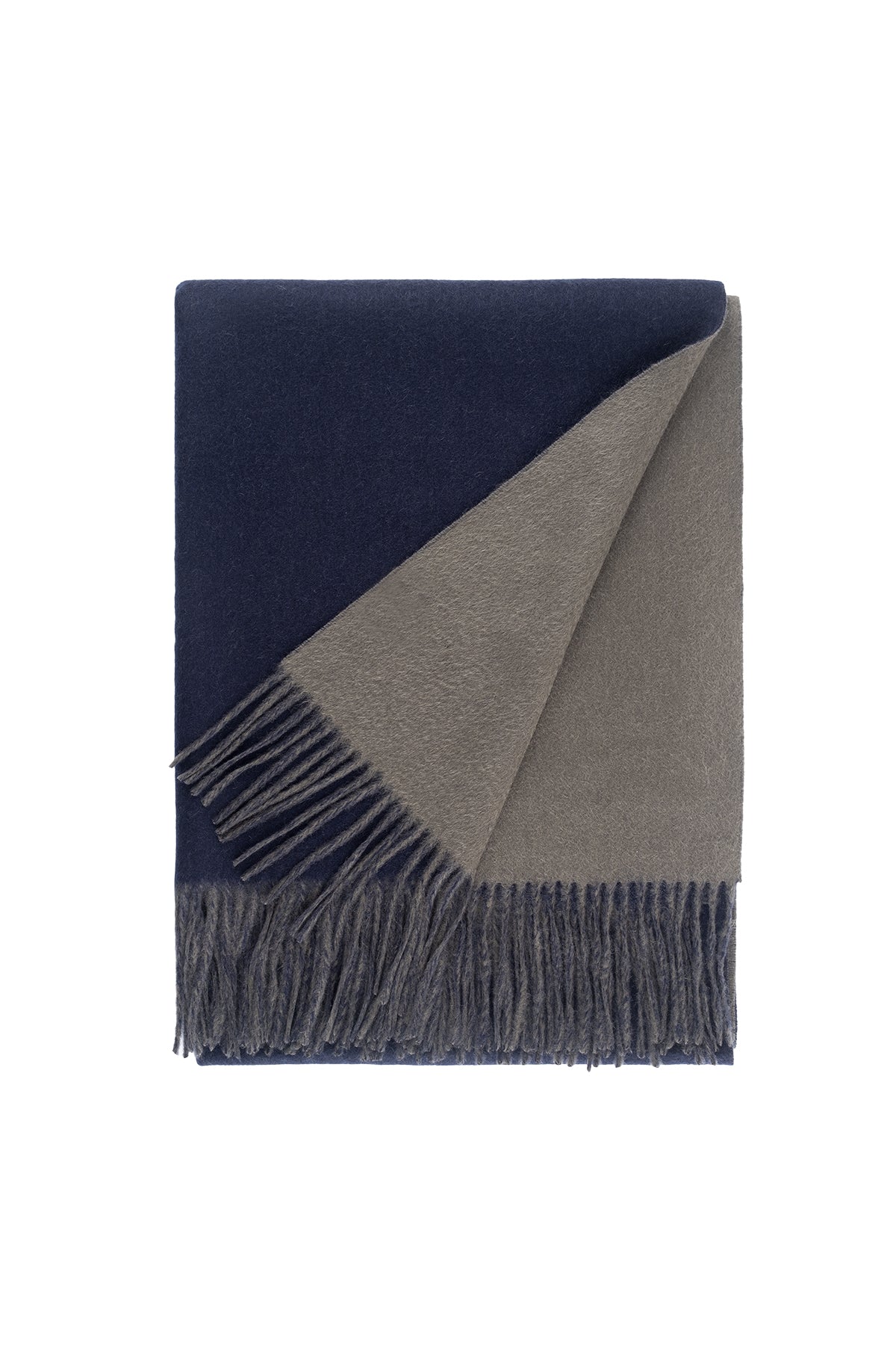 Lacivert Yeşil Rose Saf Kaşmir Çift Taraflı Şal 70x190 cm