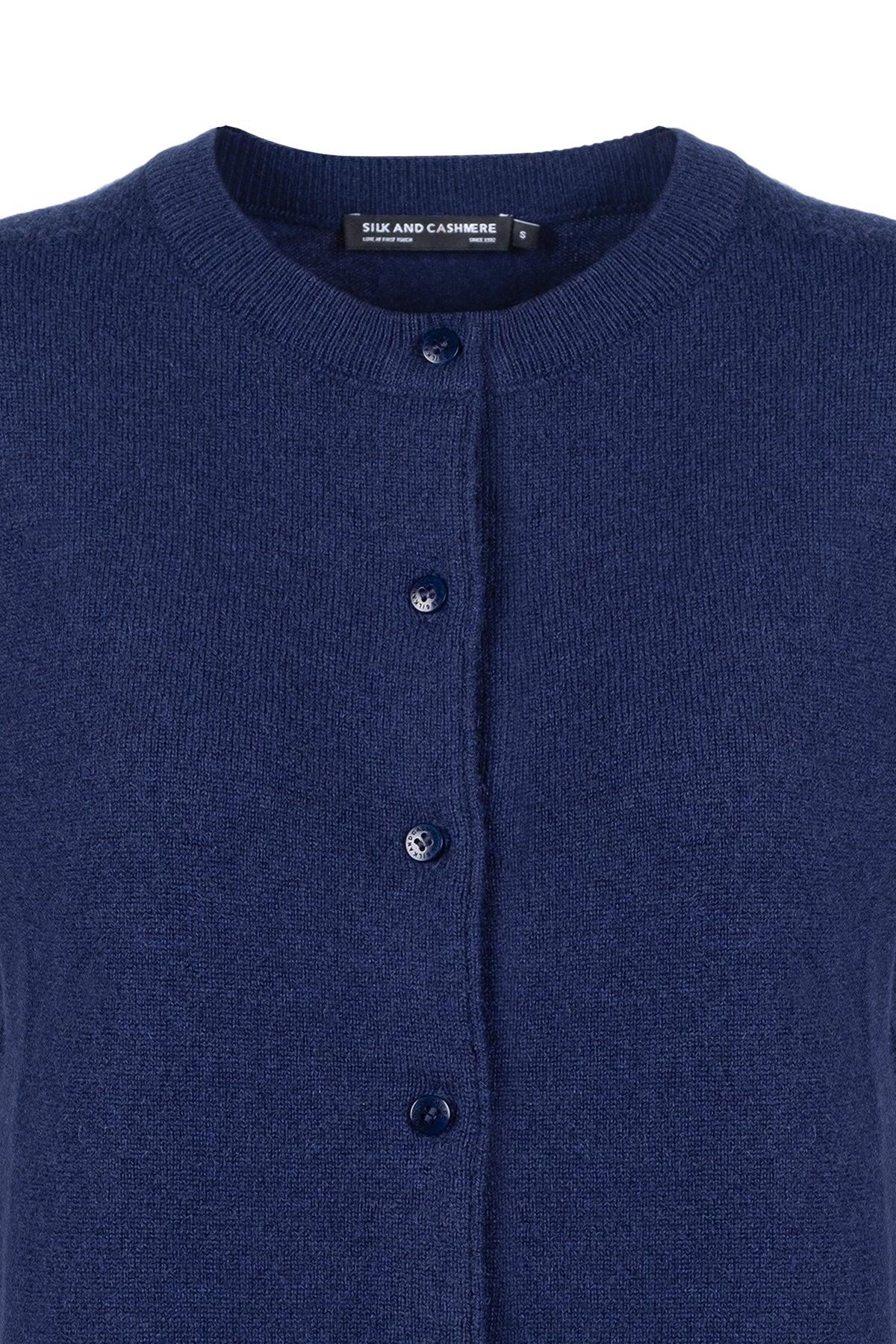 Lacivert Lilly Saf Kaşmir Bisiklet Yaka Hırkaa